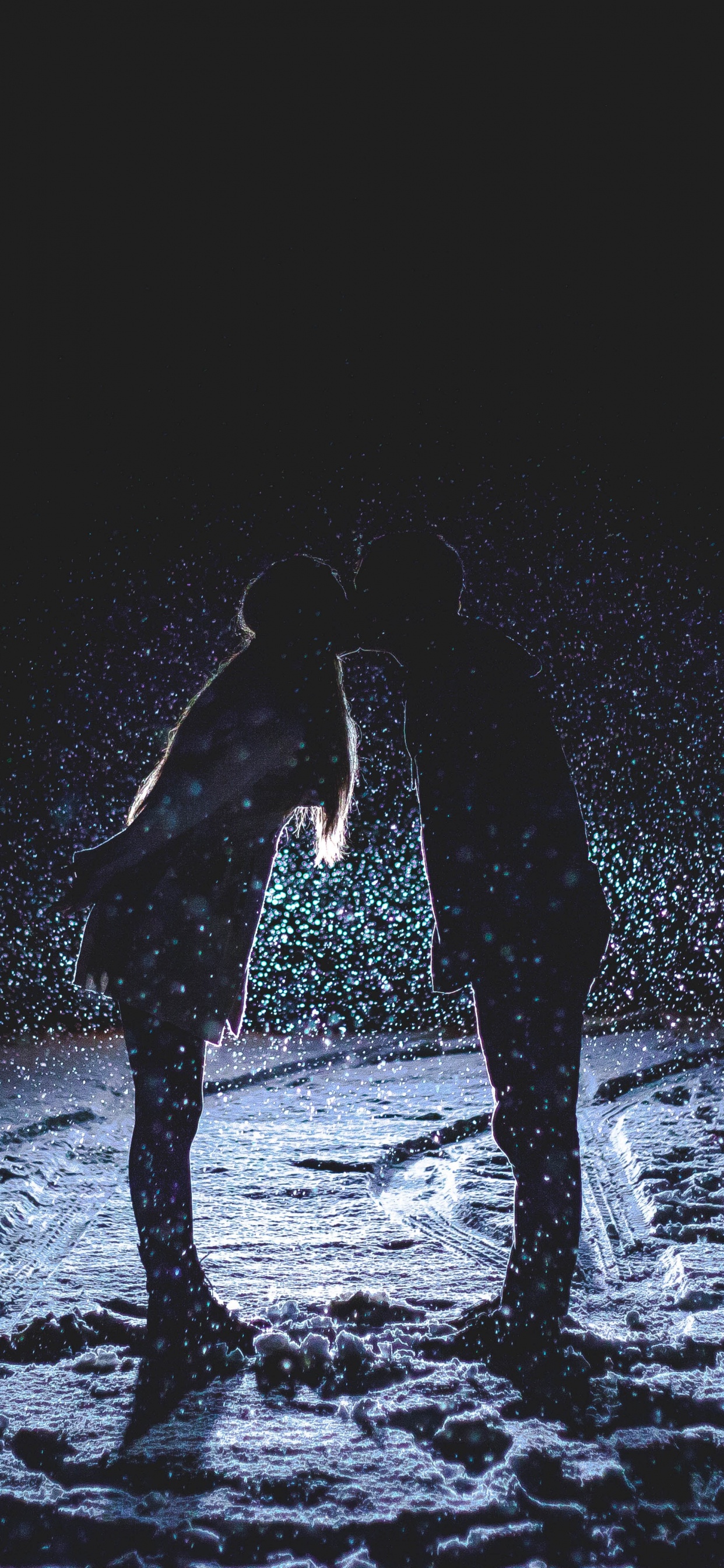 Обои вода, черный, темнота, отражение, дерево в разрешении 1242x2688