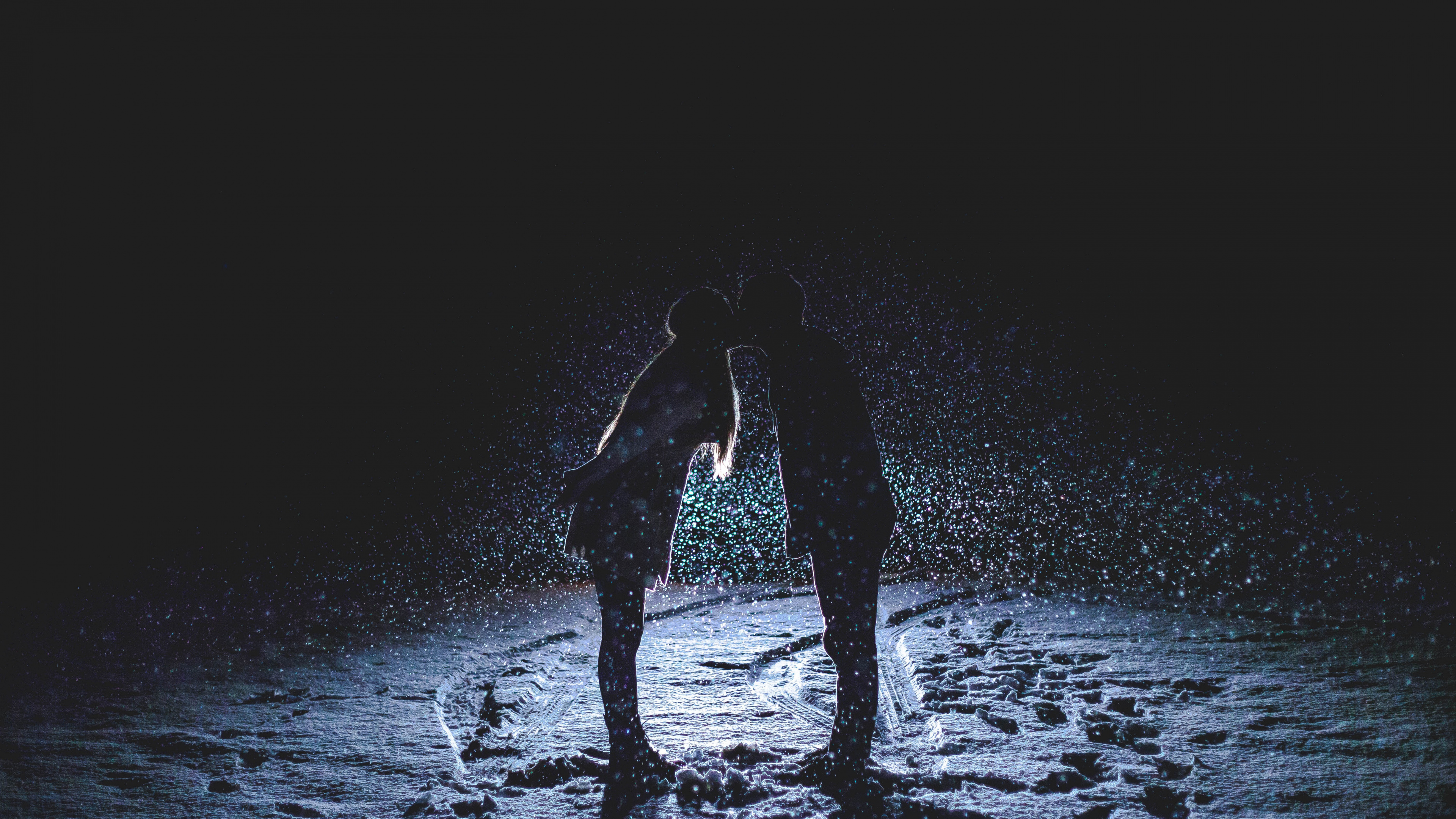 Обои вода, черный, темнота, отражение, дерево в разрешении 3840x2160