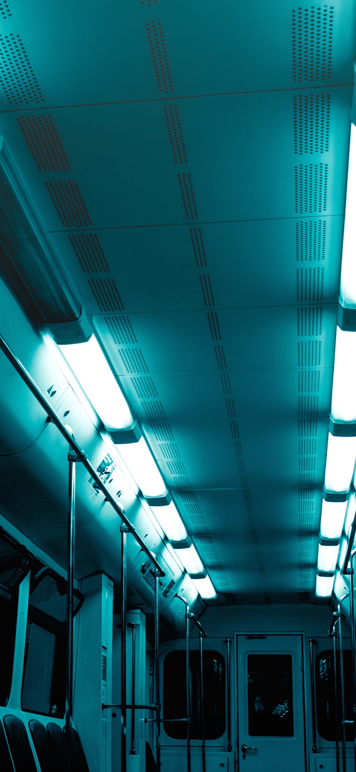 Обои скоростной транспорт, московское метро, синий, зеленый, бирюза в разрешении 1242x2688