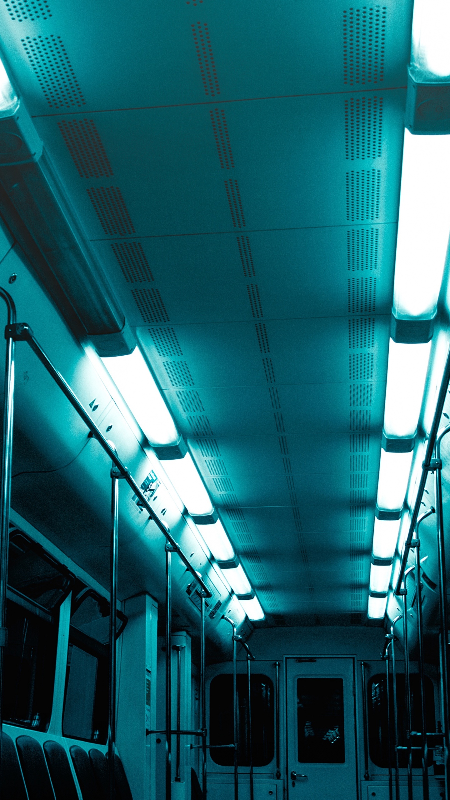 Обои скоростной транспорт, московское метро, синий, зеленый, бирюза в разрешении 1440x2560