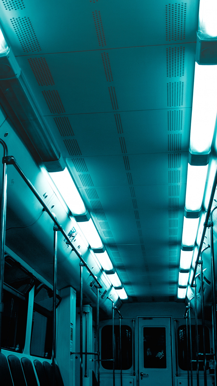 Обои скоростной транспорт, московское метро, синий, зеленый, бирюза в разрешении 750x1334