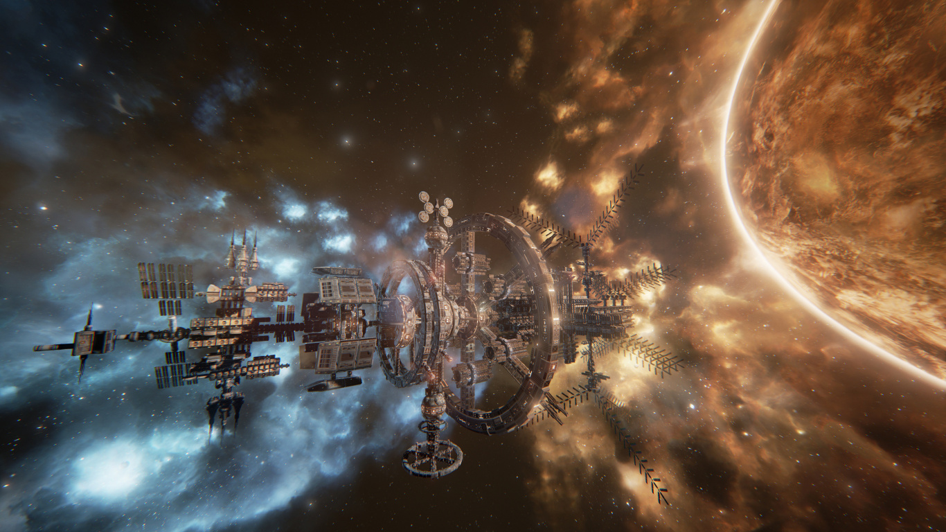 Обои Научная фантастика, научная фантазия, космическое пространство, космос, атмосфера в разрешении 1366x768