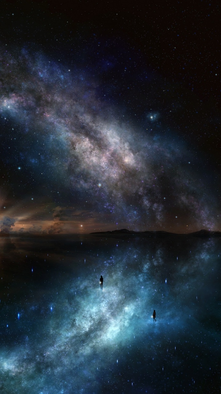 Обои ночное небо, звезда, космическое пространство, атмосфера, Галактика в разрешении 720x1280