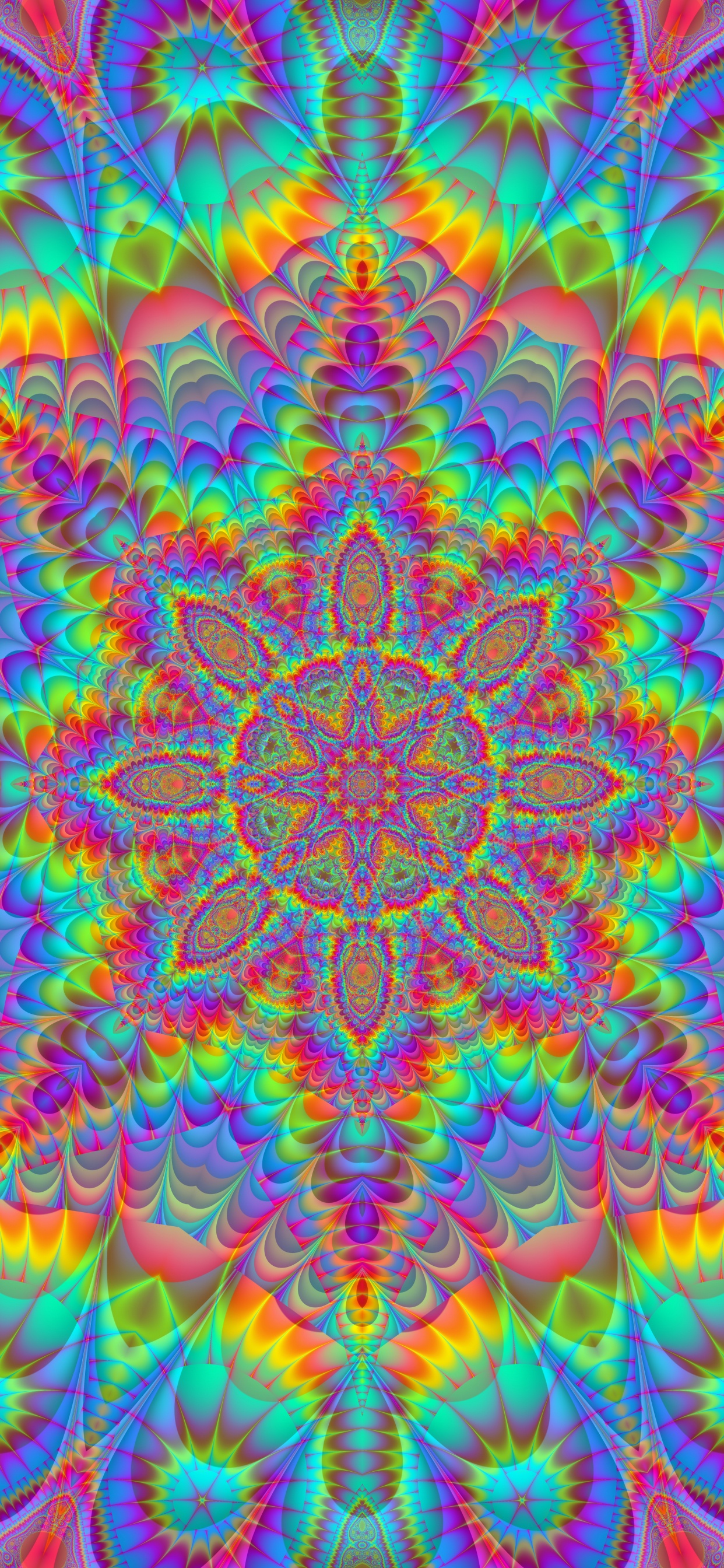 Обои мандал, иллюстрация, арт, психоделическое искусство, узор в разрешении 1242x2688