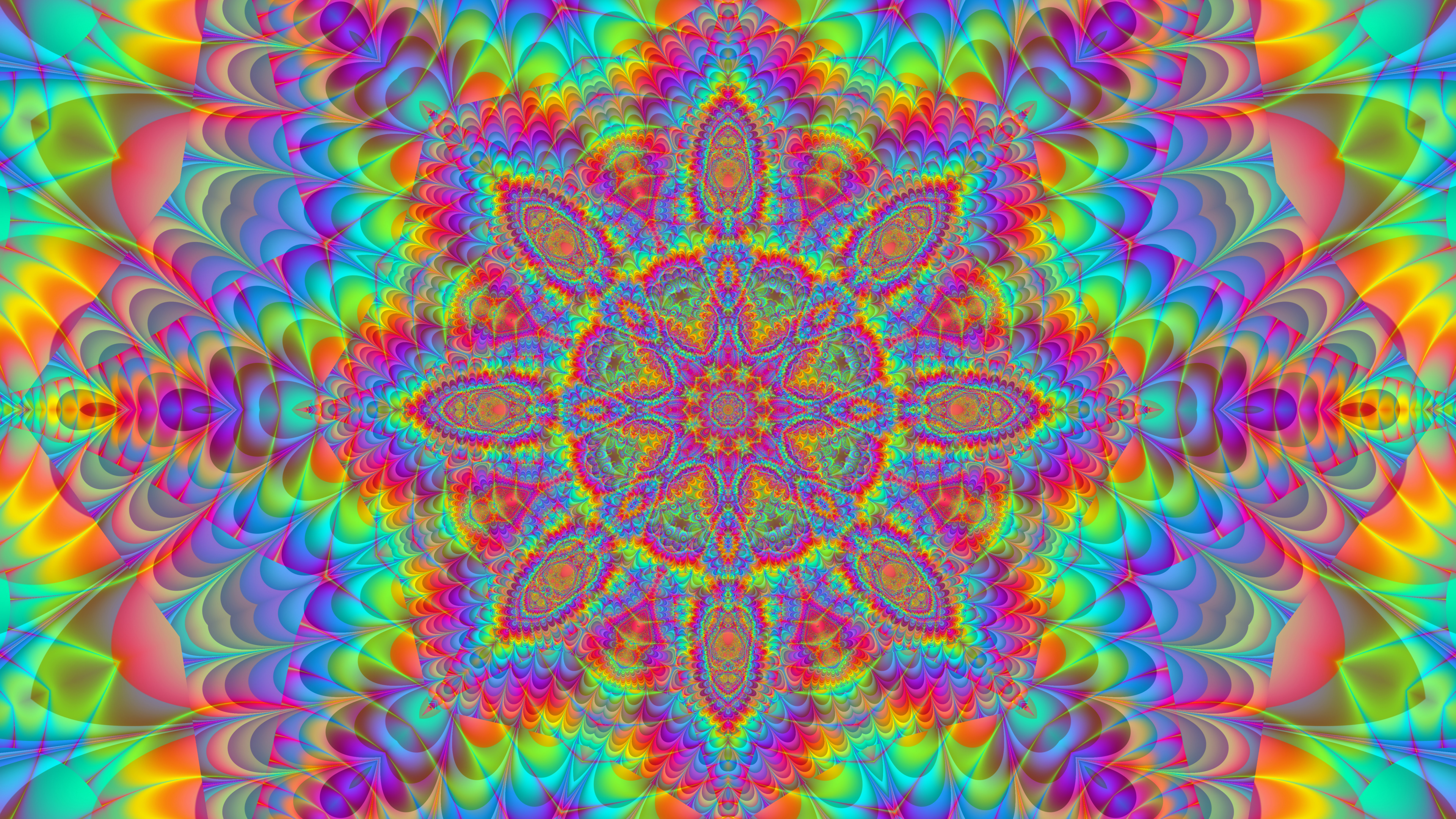 Обои мандал, иллюстрация, арт, психоделическое искусство, узор в разрешении 3840x2160