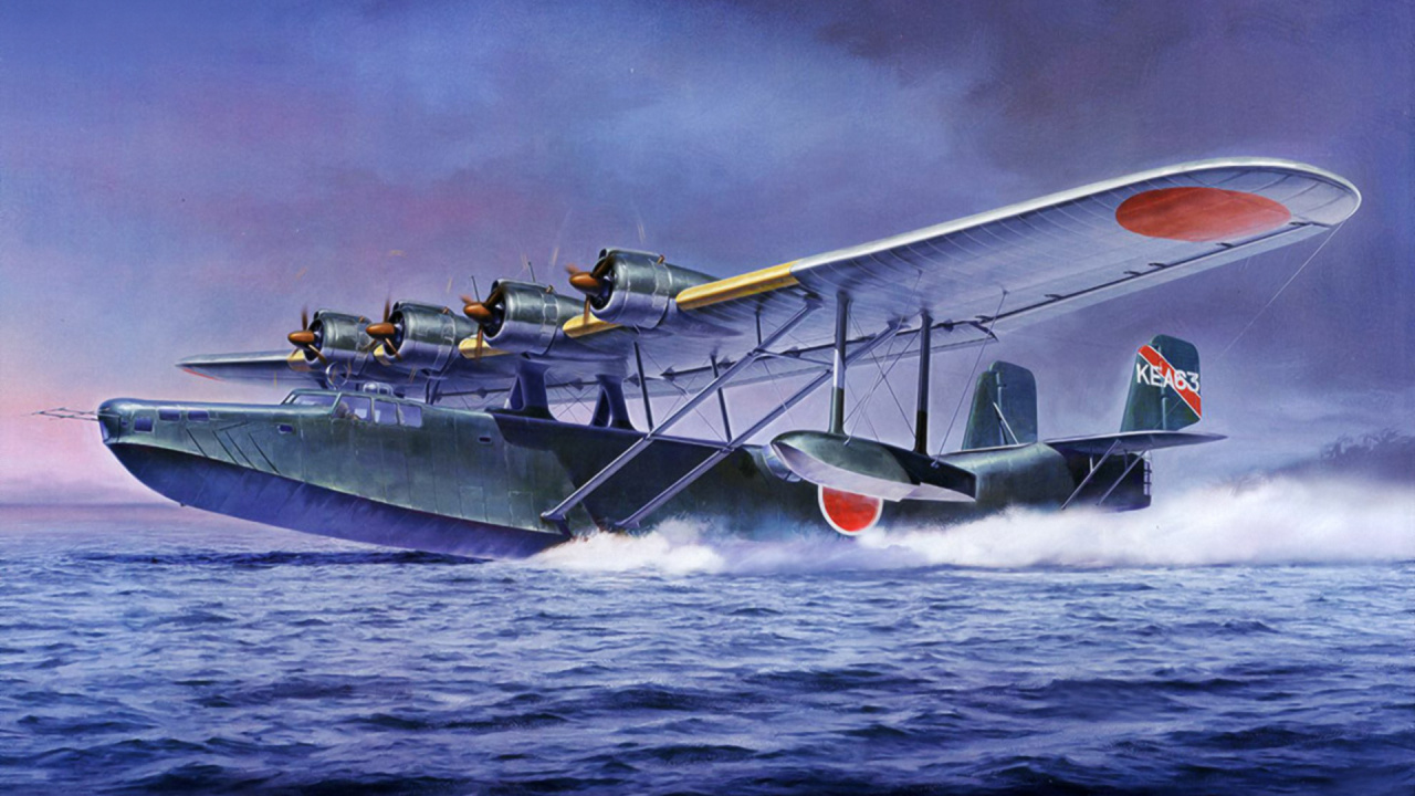 Обои летающая лодка, Каваниси H6K, самолеты, авиация, самолет в разрешении 1280x720