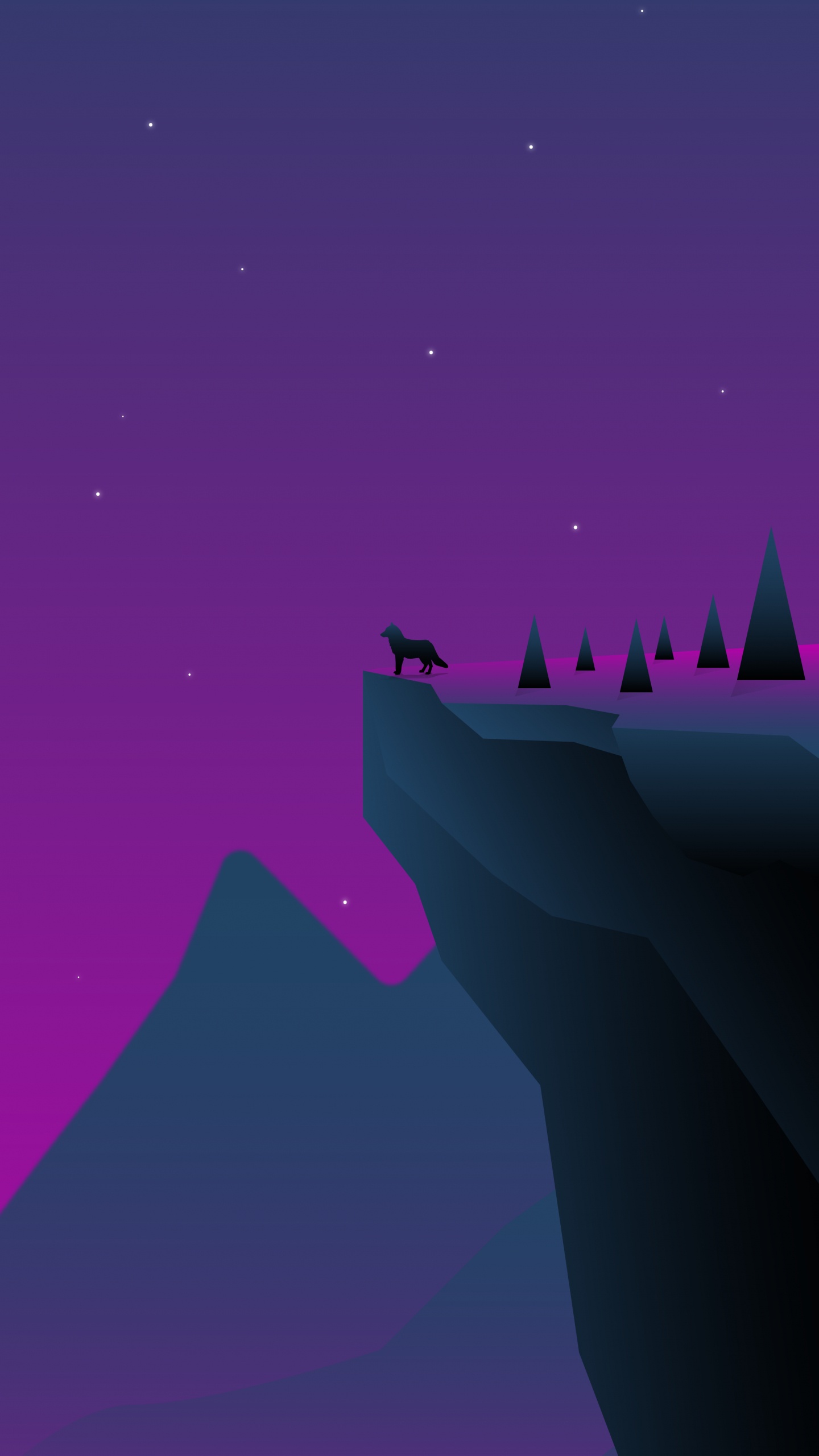 Обои ночь, пурпур, атмосфера, Фиолетовый, пурпурный цвет в разрешении 1440x2560