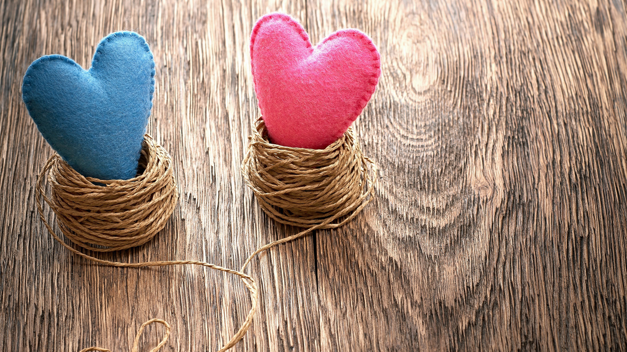 Обои сердце, роман, шпагат, шерсть, нить в разрешении 1280x720