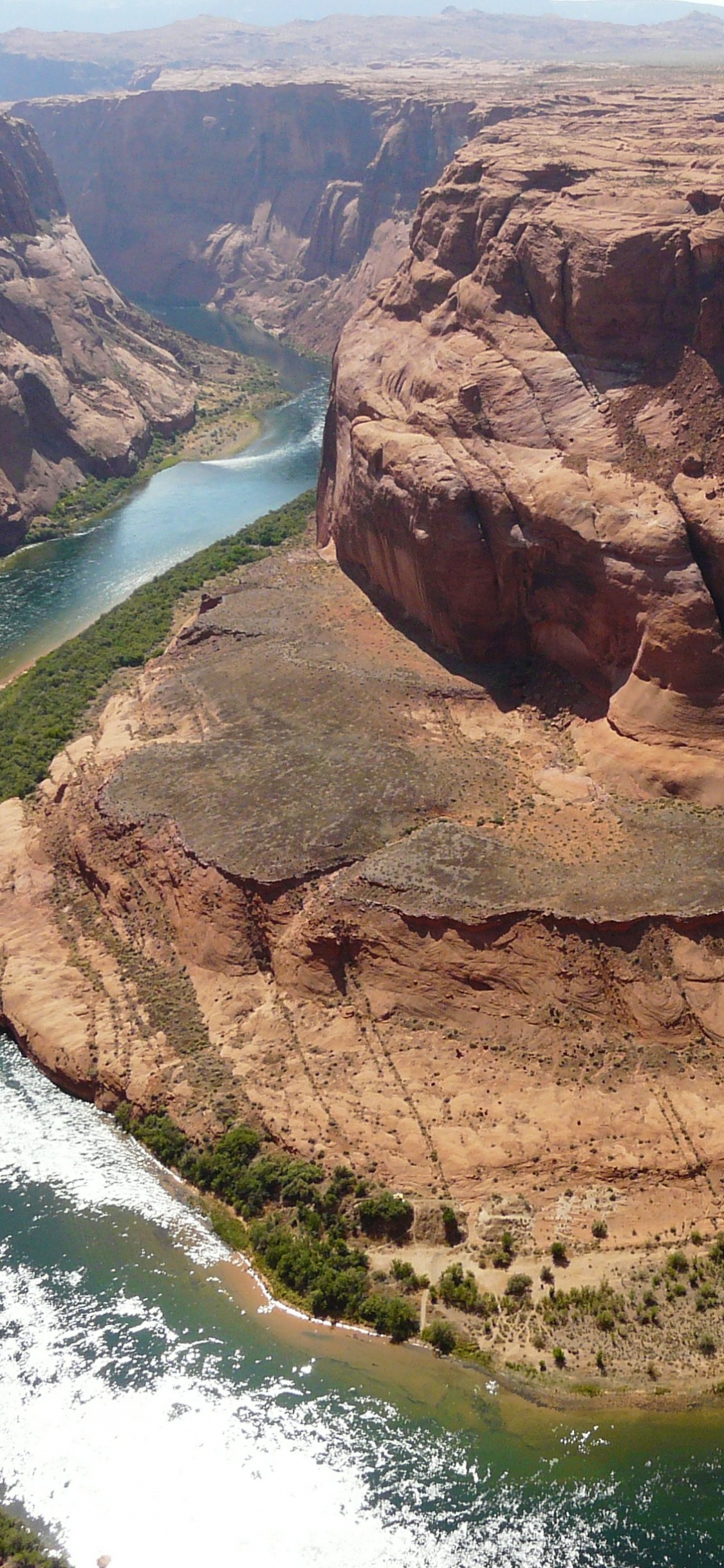 Обои хорсшу-бенд, река Колорадо, большой каньон, озеро Пауэлл, каньон в разрешении 1125x2436