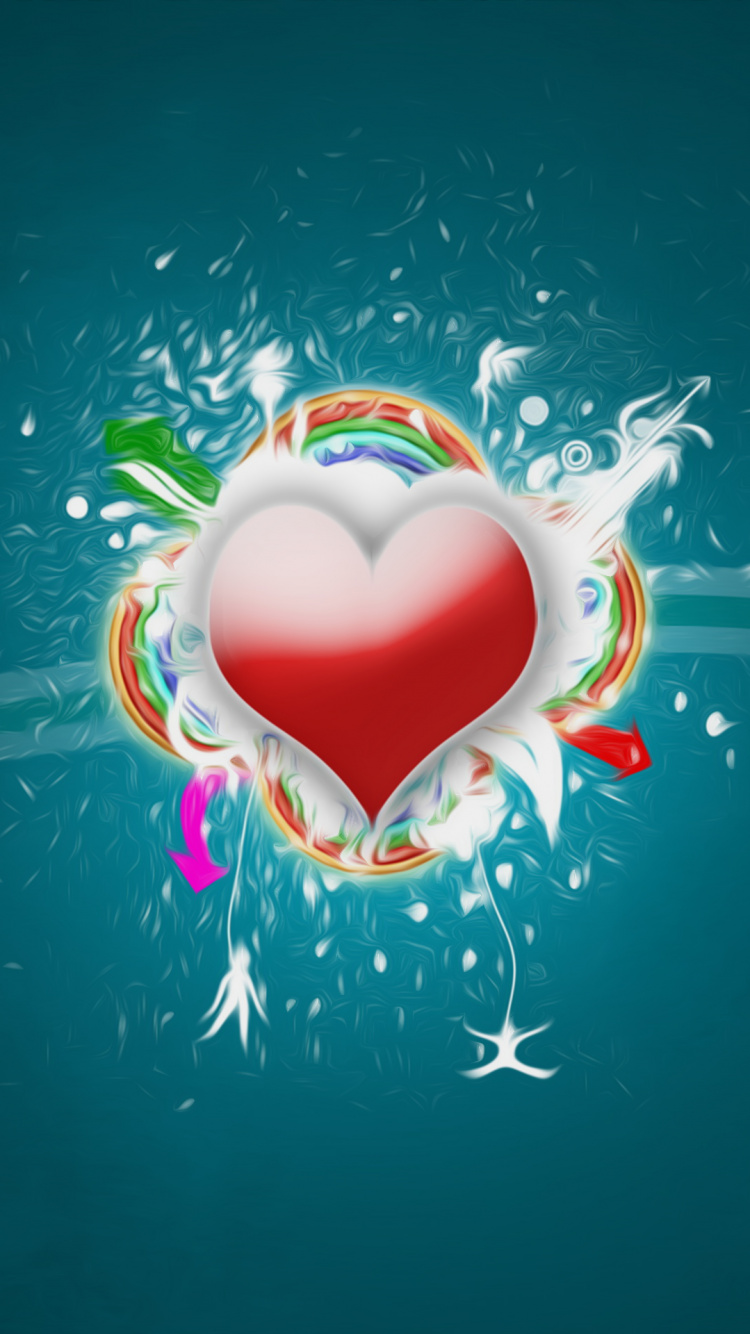 Обои сердце, любовь, графический дизайн, иллюстрация, графика в разрешении 750x1334