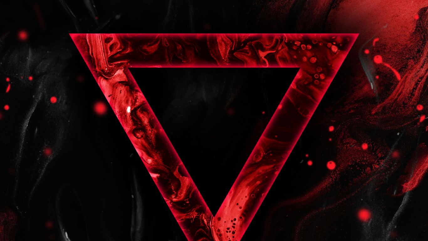 Обои темнота, человеческое тело, треугольник, красный цвет, пурпурный цвет в разрешении 1366x768