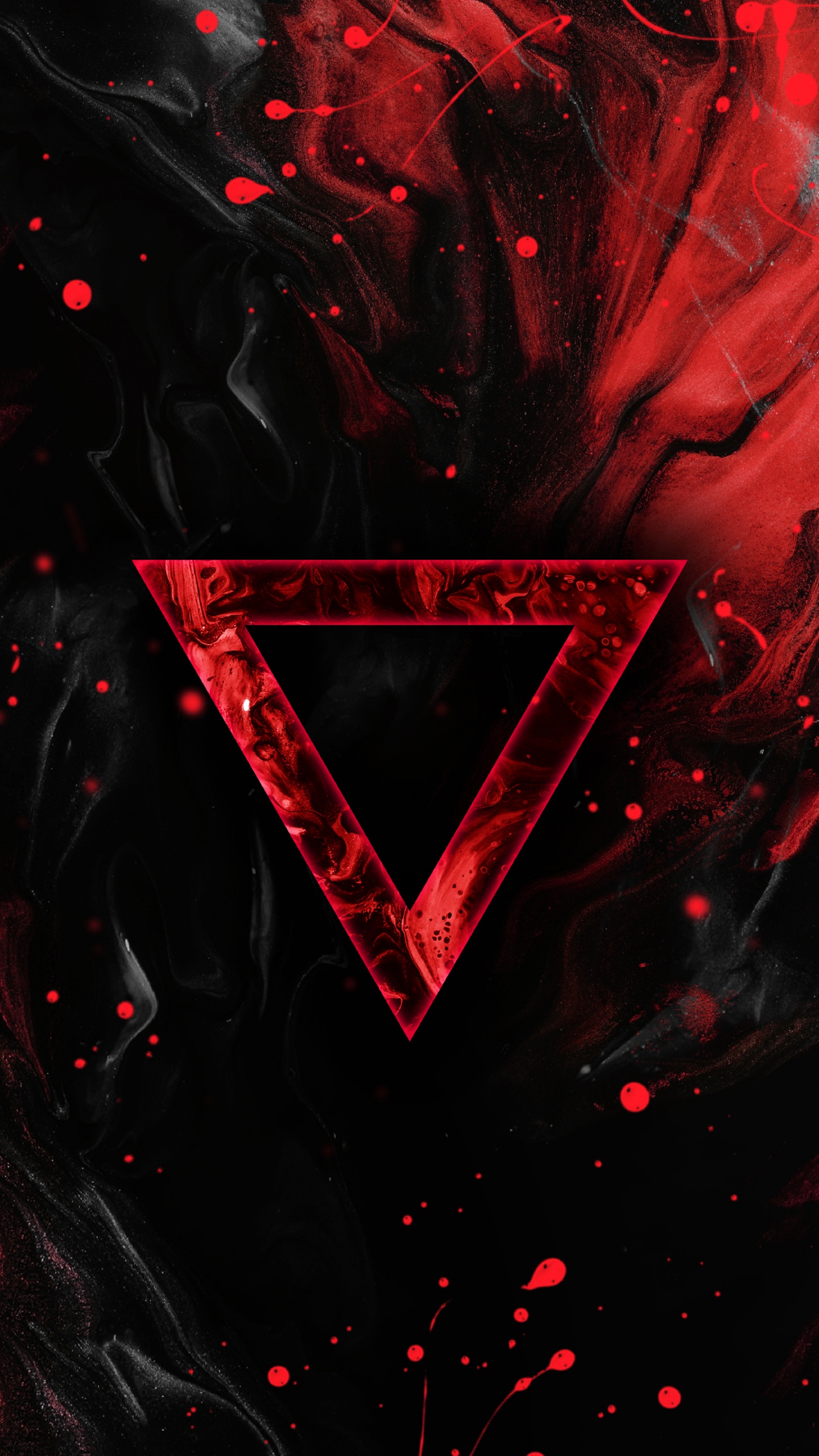 Обои темнота, человеческое тело, треугольник, красный цвет, пурпурный цвет в разрешении 1440x2560