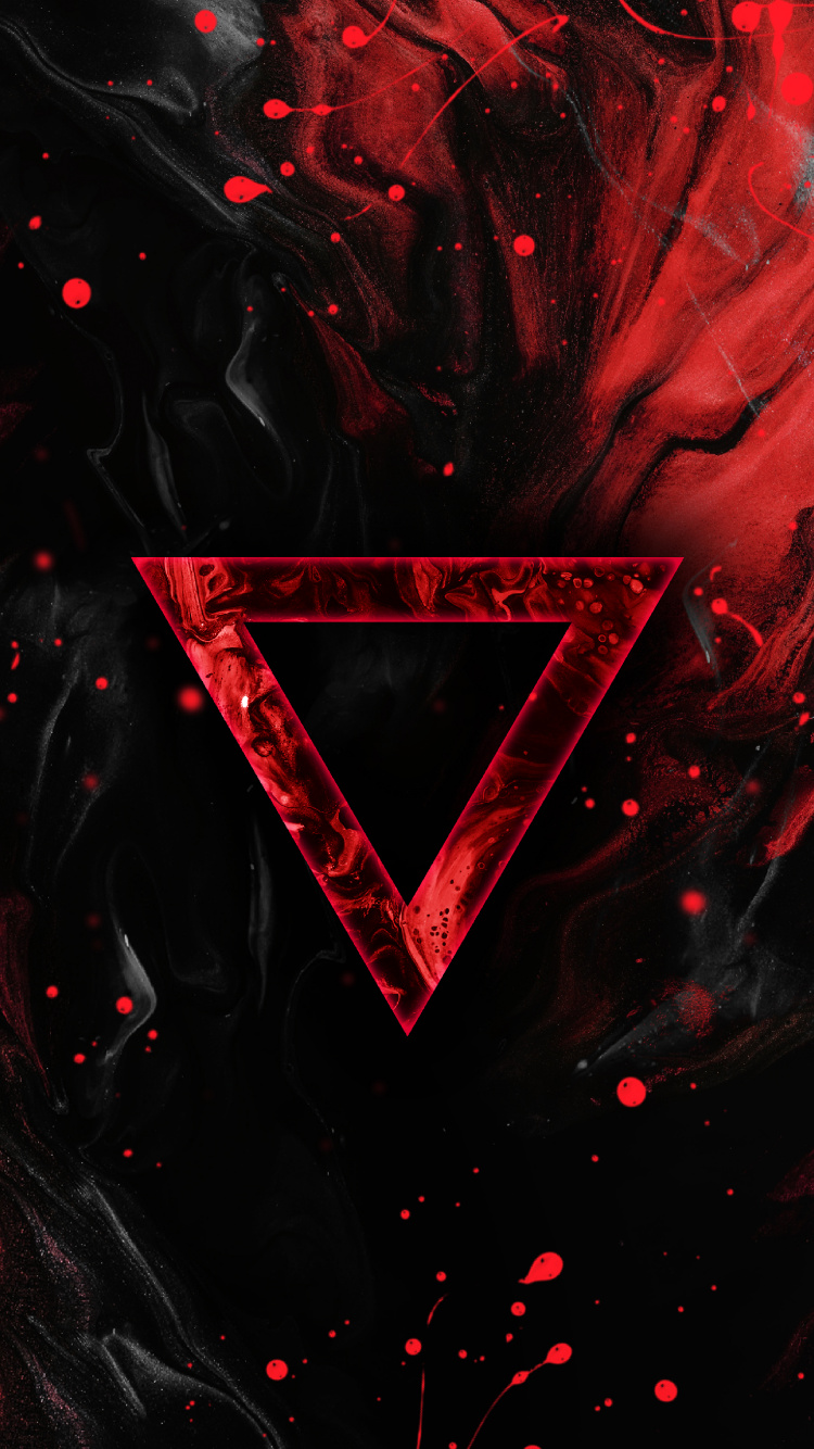 Обои темнота, человеческое тело, треугольник, красный цвет, пурпурный цвет в разрешении 750x1334