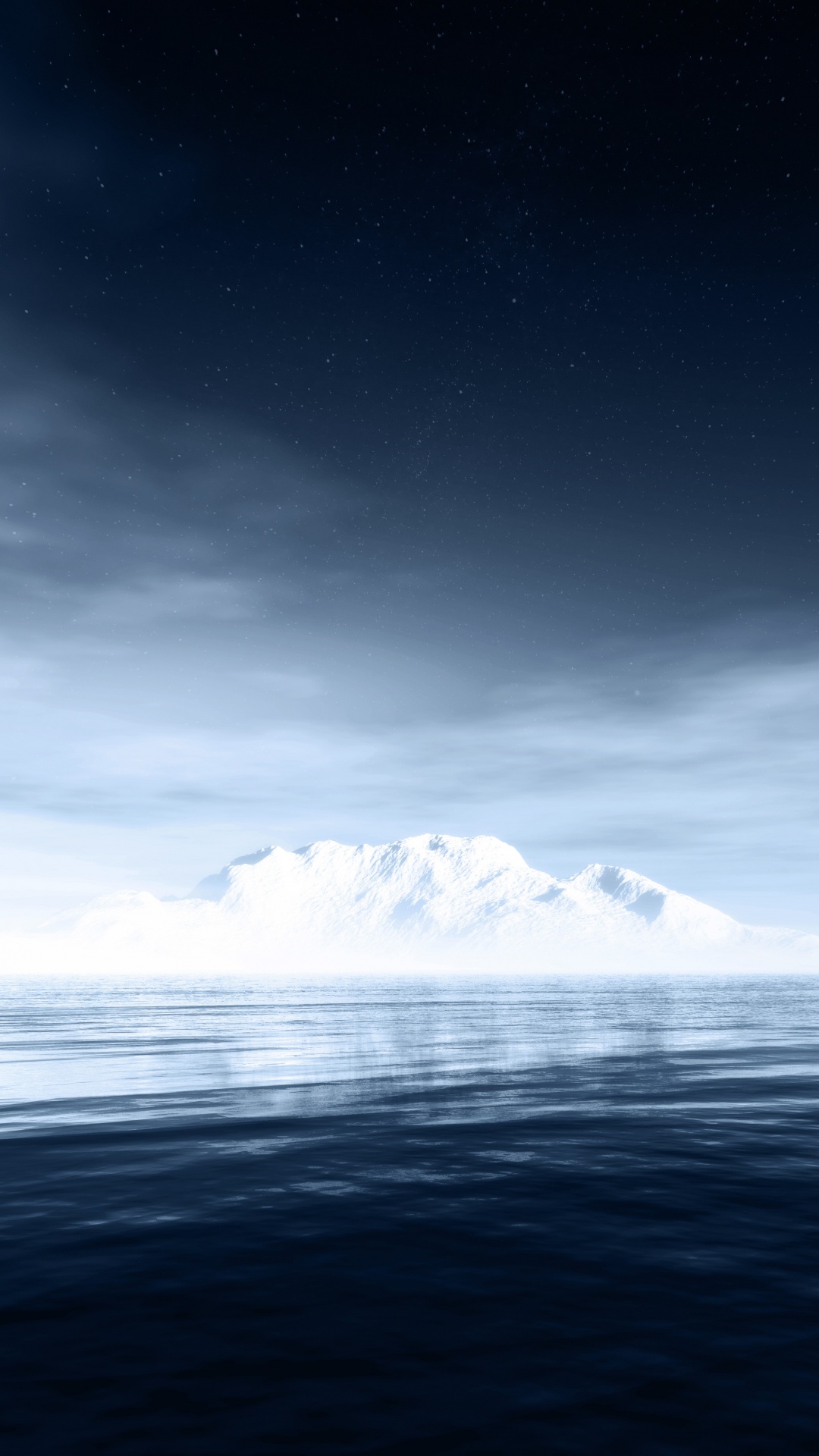 Обои Северный Ледовитый океан, айсберг, море, океан, горизонт в разрешении 1080x1920