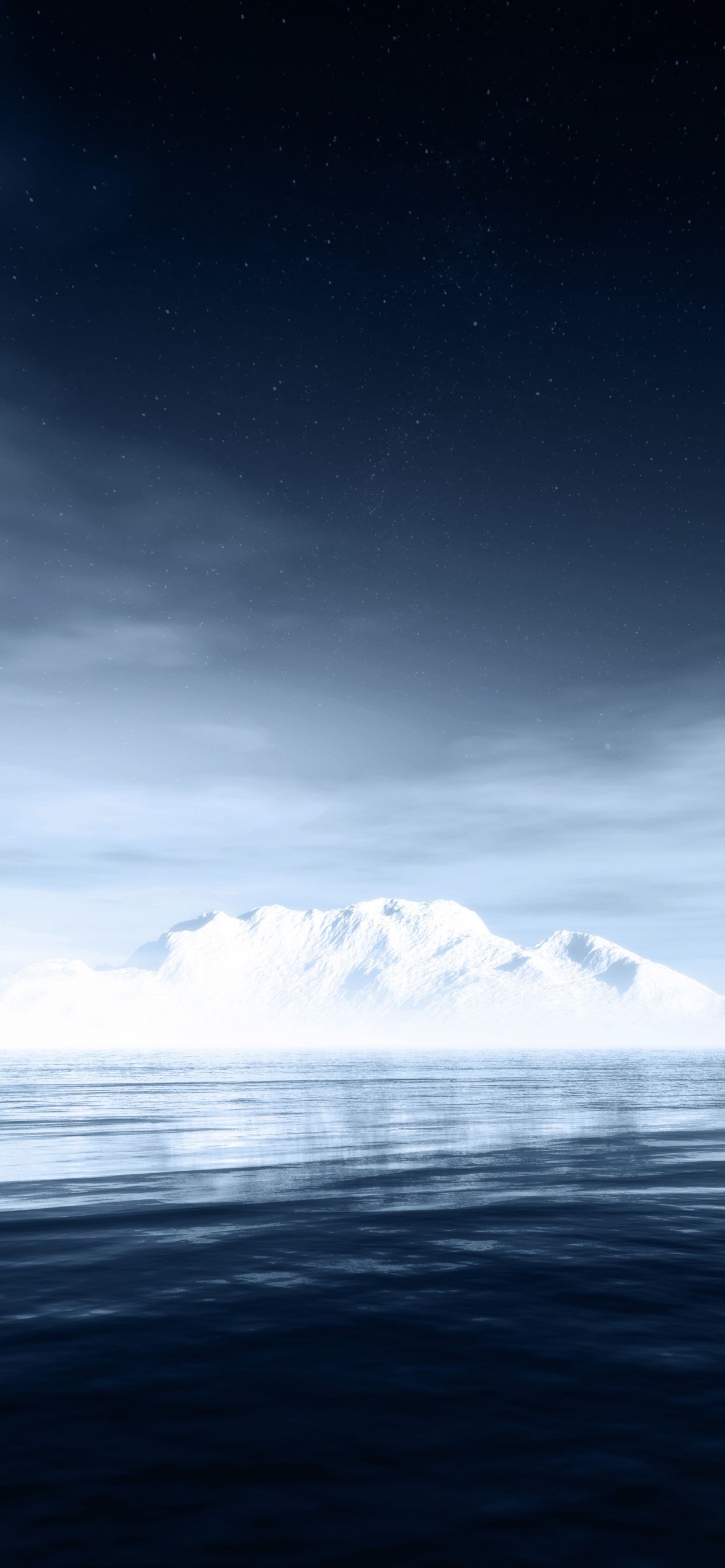 Обои Северный Ледовитый океан, айсберг, море, океан, горизонт в разрешении 1242x2688