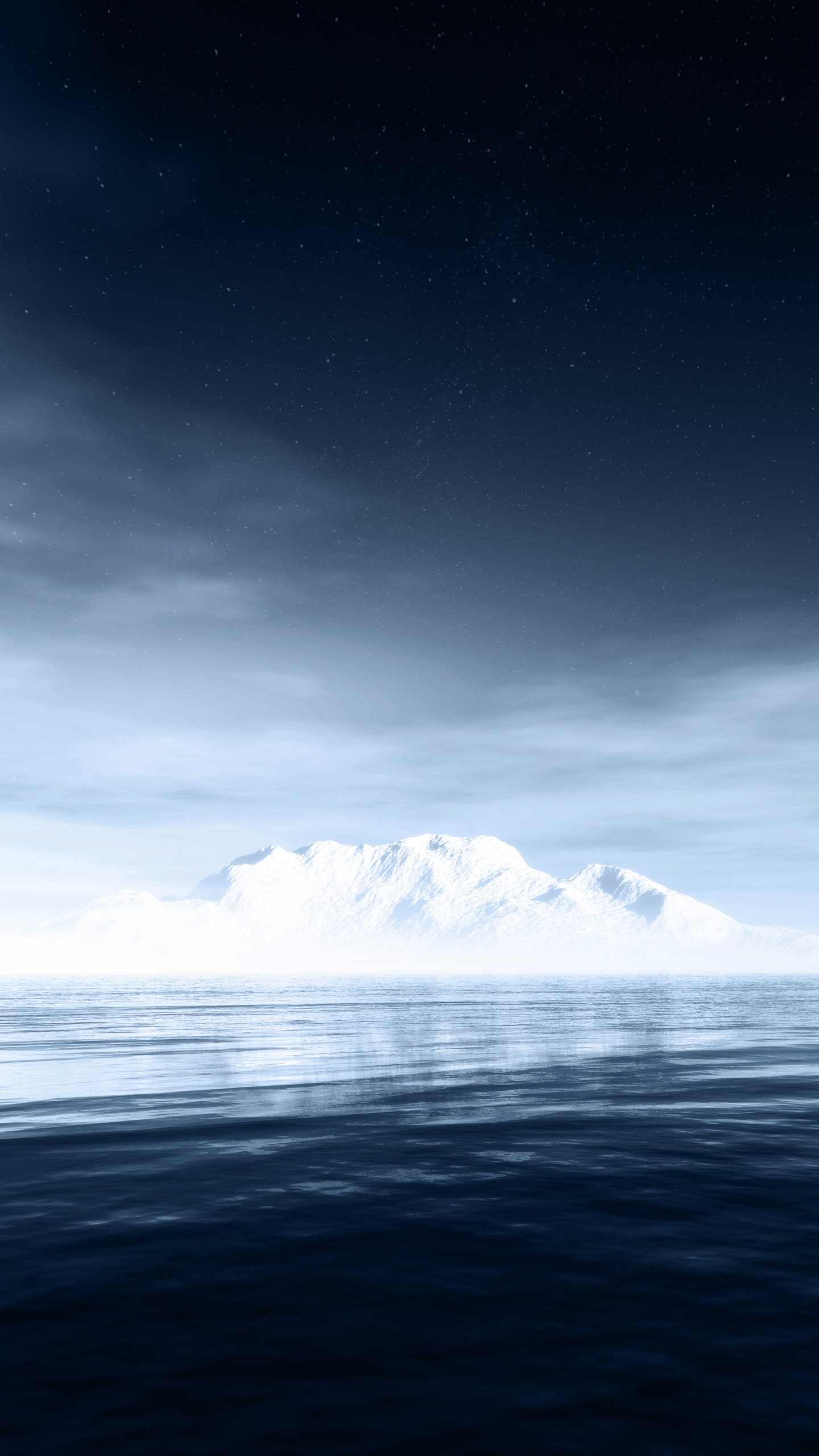 Обои Северный Ледовитый океан, айсберг, море, океан, горизонт в разрешении 1440x2560