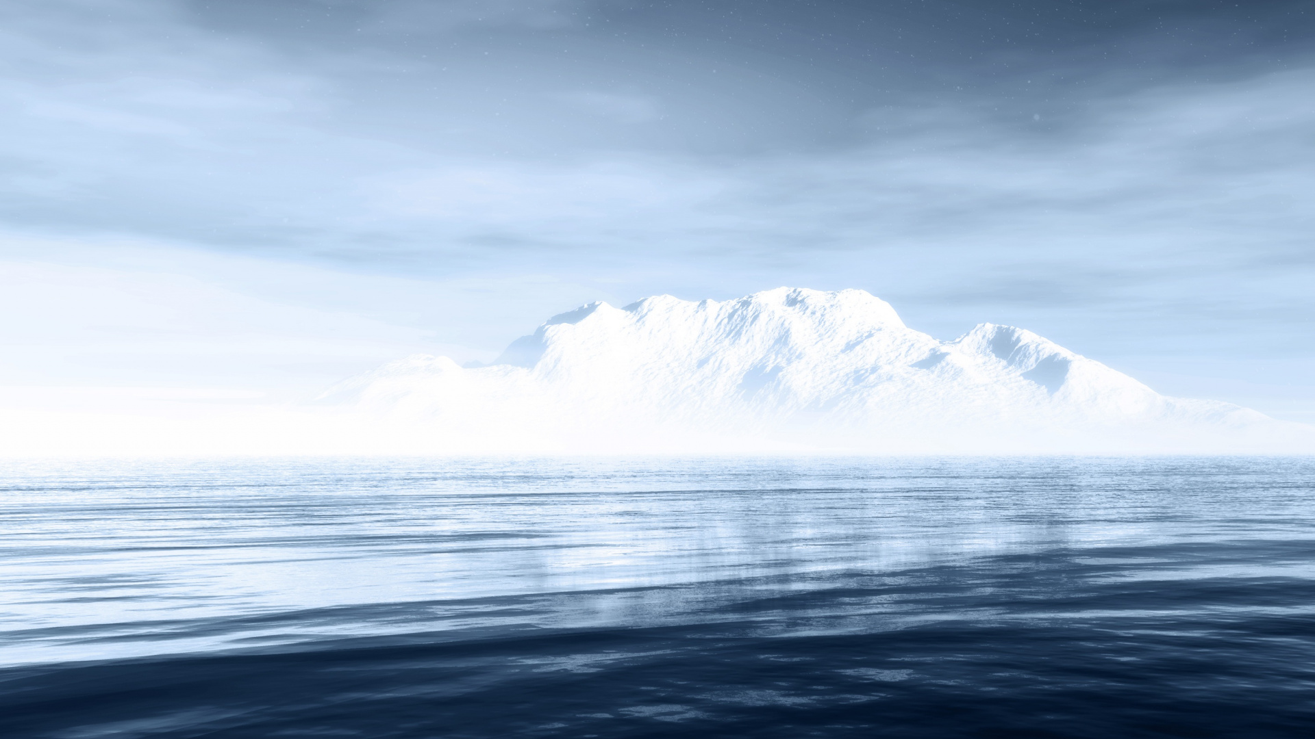 Обои Северный Ледовитый океан, айсберг, море, океан, горизонт в разрешении 1920x1080