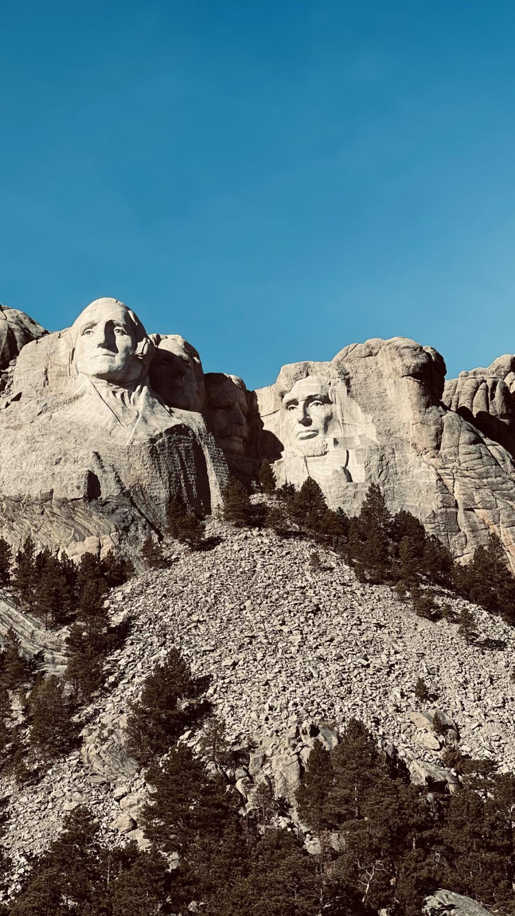 Обои гора Рашмор, рок, обнажение, коренная порода, гора в разрешении 750x1334