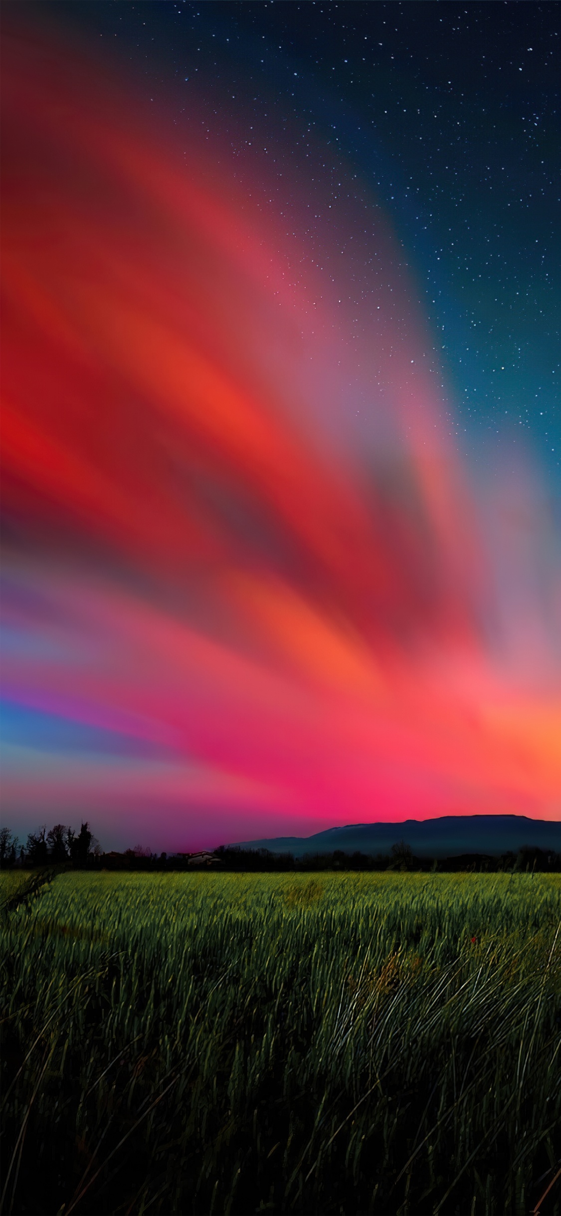 Обои облако, атмосфера, экорегион, послесвечение, зеленый в разрешении 1125x2436