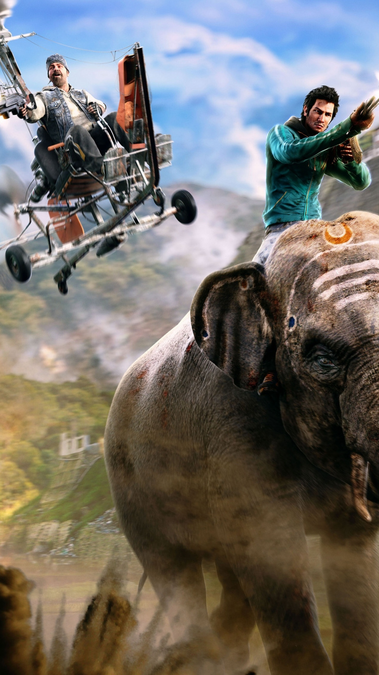 Обои far cry 4, far cry primal, playstation 4, компьютерная игра, живая природа в разрешении 750x1334