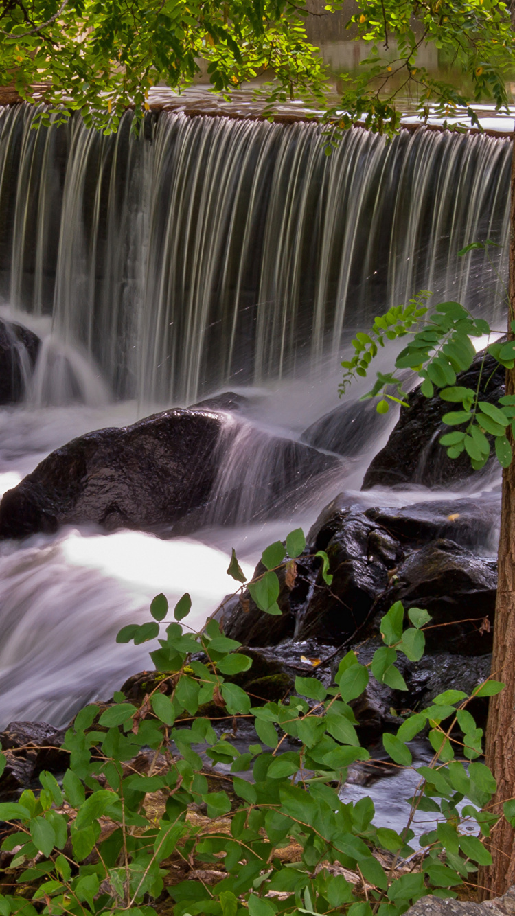 Обои водопад, гидроресурсы, водоем, природа, вода в разрешении 750x1334