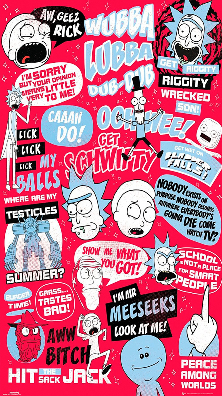 Обои постер, комиксы, мультфильм, текст, комикс в разрешении 750x1334