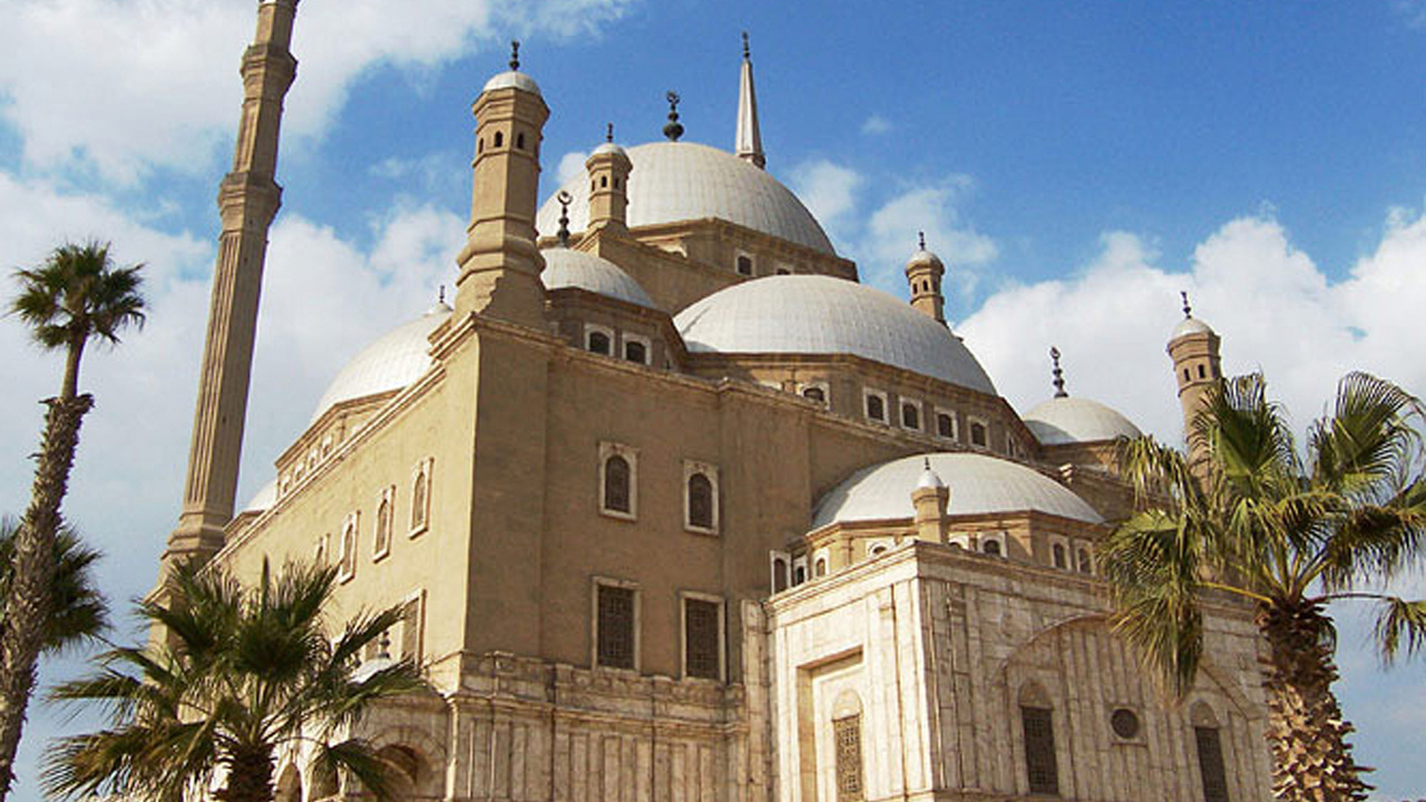 Обои ориентир, мечеть, место поклонения, здание, купол в разрешении 1280x720