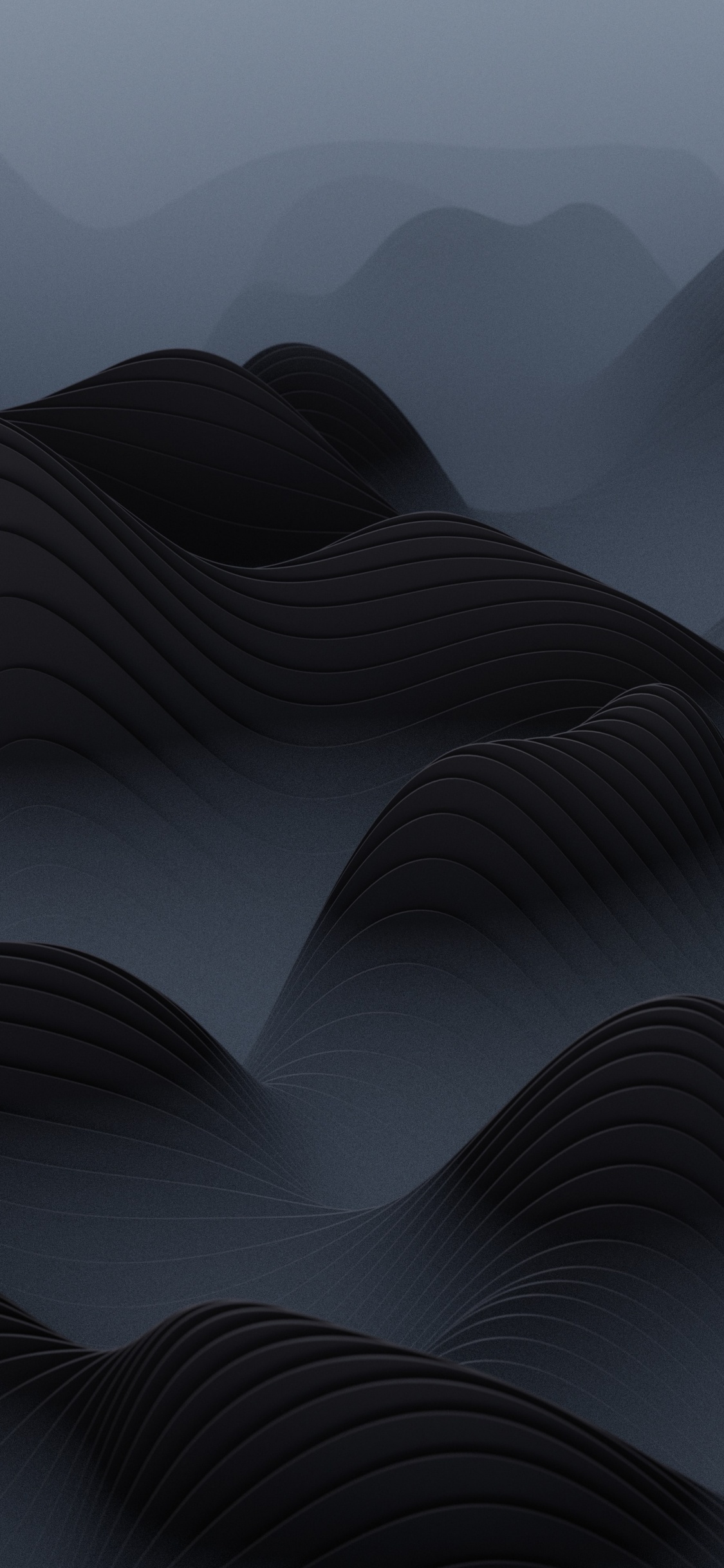 Обои атмосфера, гора, экорегион, облако, серый цвет в разрешении 1125x2436