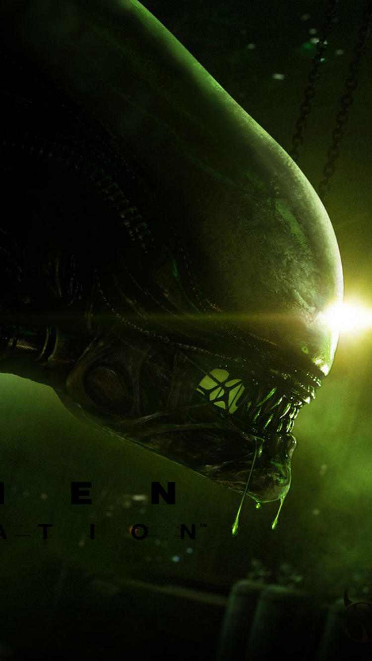 Обои Чужой Изоляция, иностранец, Аманда Рипли, ужаса выживания, зеленый в разрешении 750x1334