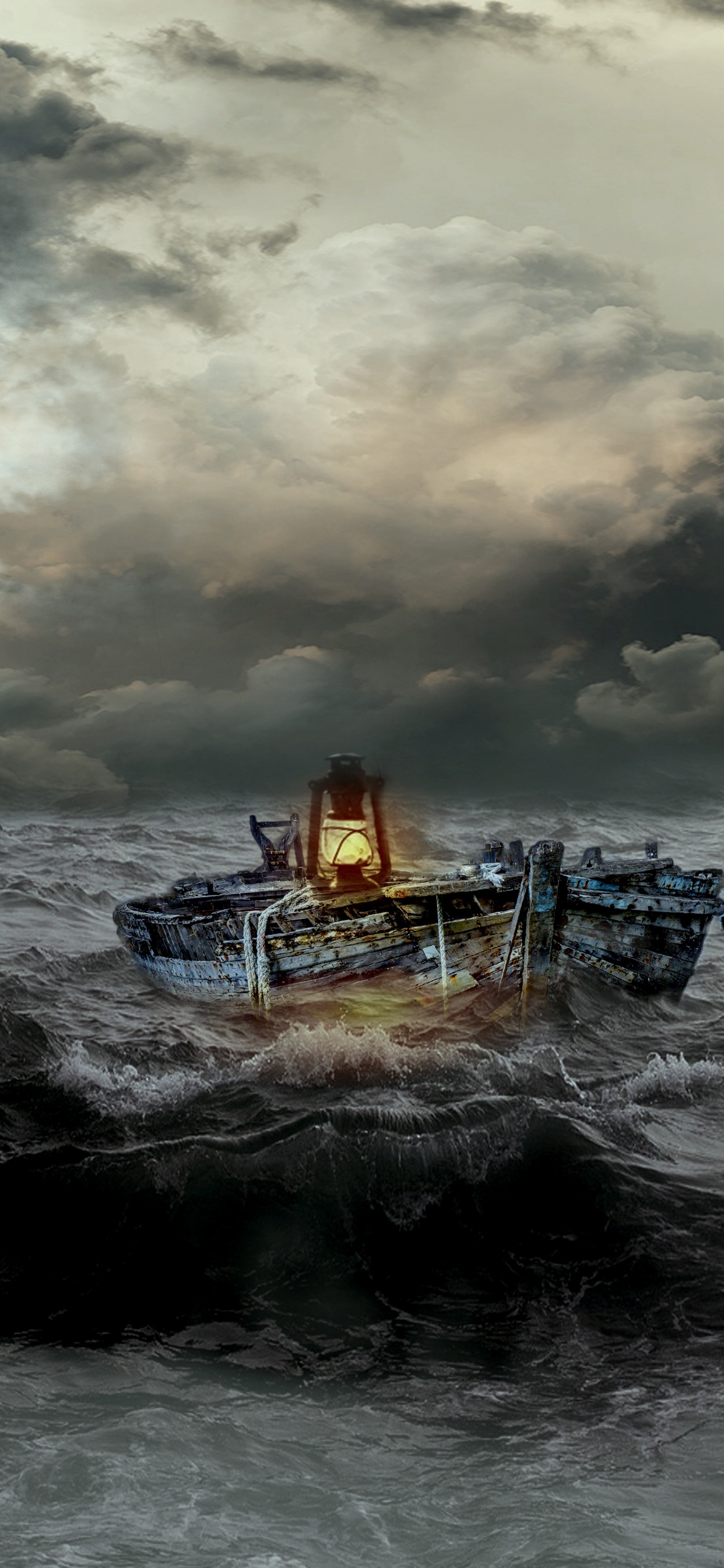 Обои буря, ветровая волна, море, ветер, волна в разрешении 1242x2688