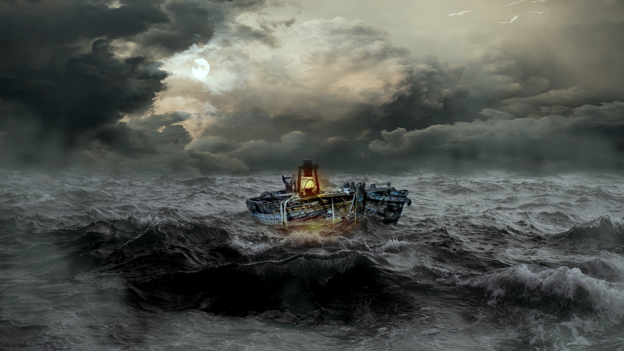 Обои буря, ветровая волна, море, ветер, волна в разрешении 1280x720