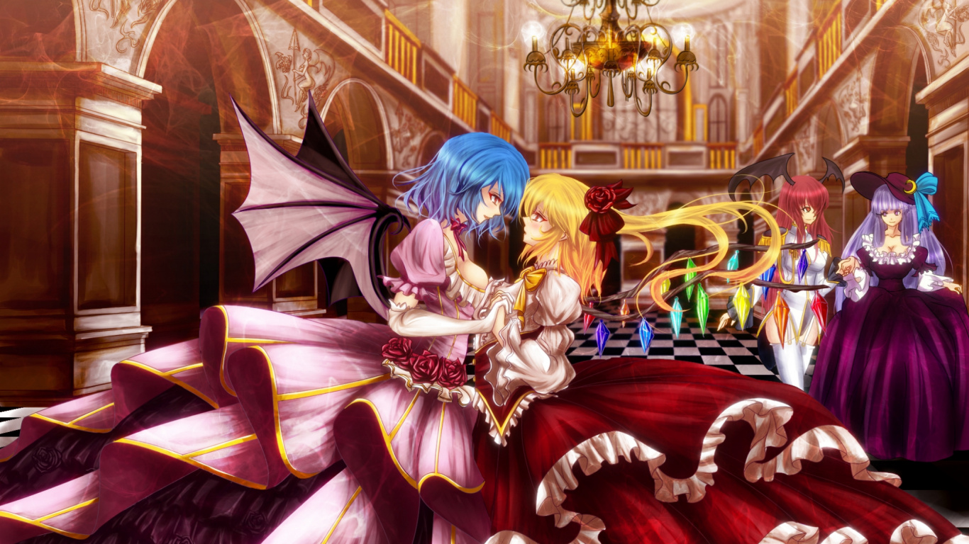 Обои Хацунэ Мику, проект тохо, пурпур в разрешении 1366x768