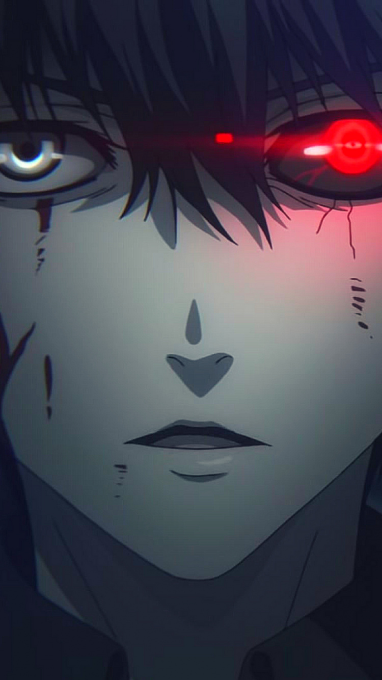 Обои Кен kaneki, Токио вурдалак, аниме, красный цвет, рот в разрешении 750x1334