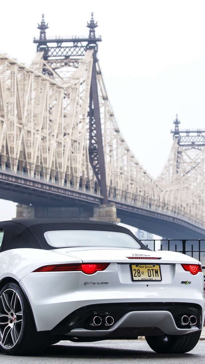 Обои Квинсборо Мост, автомобили jaguar, авто, Jaguar F-Pace, Ягуар ХФ 2016 в разрешении 720x1280