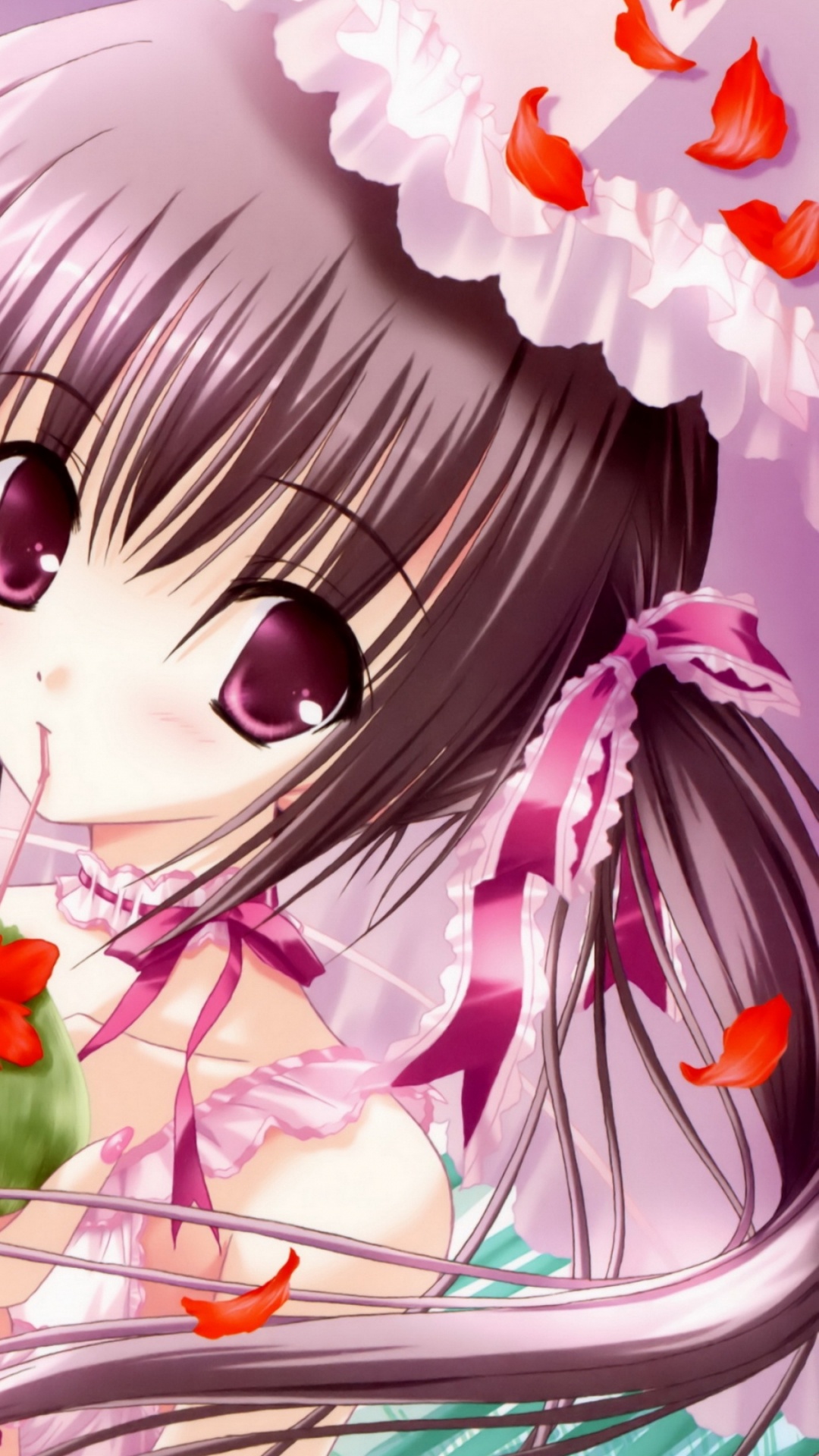 Обои мультфильм, лепесток, Бьякуя Кучики, цветение, розовый в разрешении 1080x1920