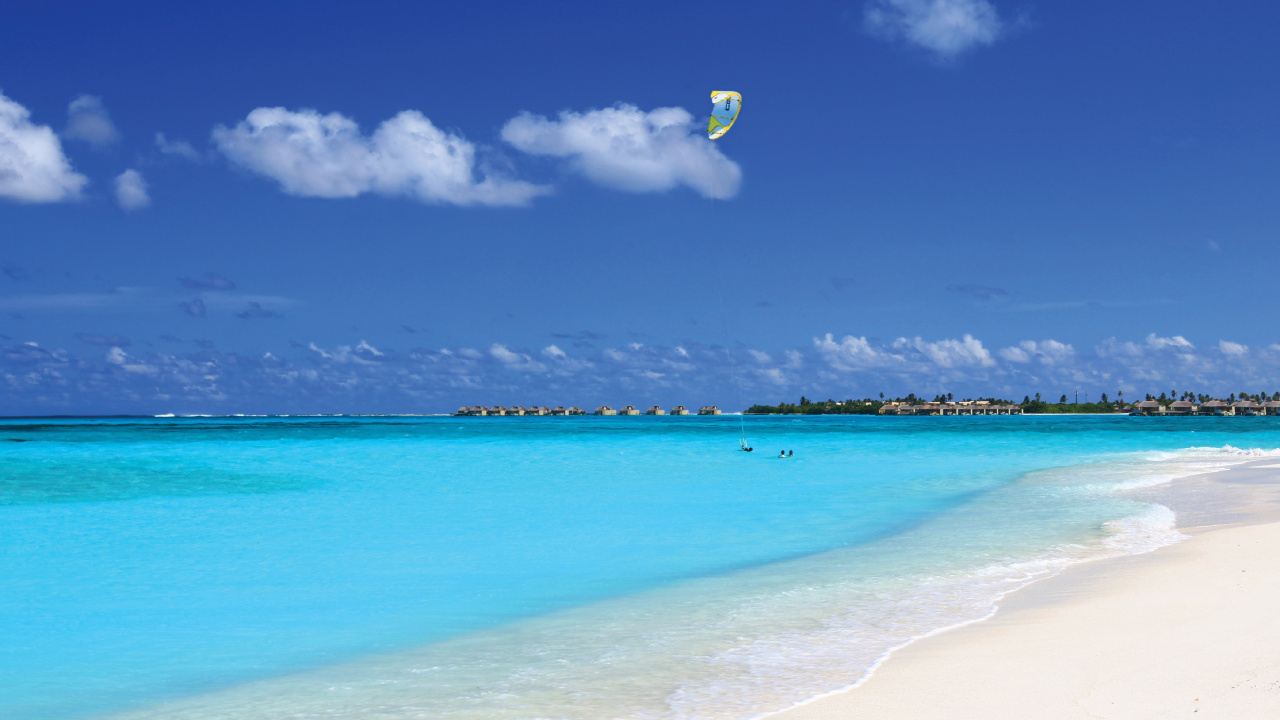 Обои пляж, Шесть Чувств Лааму, море, океан, Карибский бассейн в разрешении 1280x720