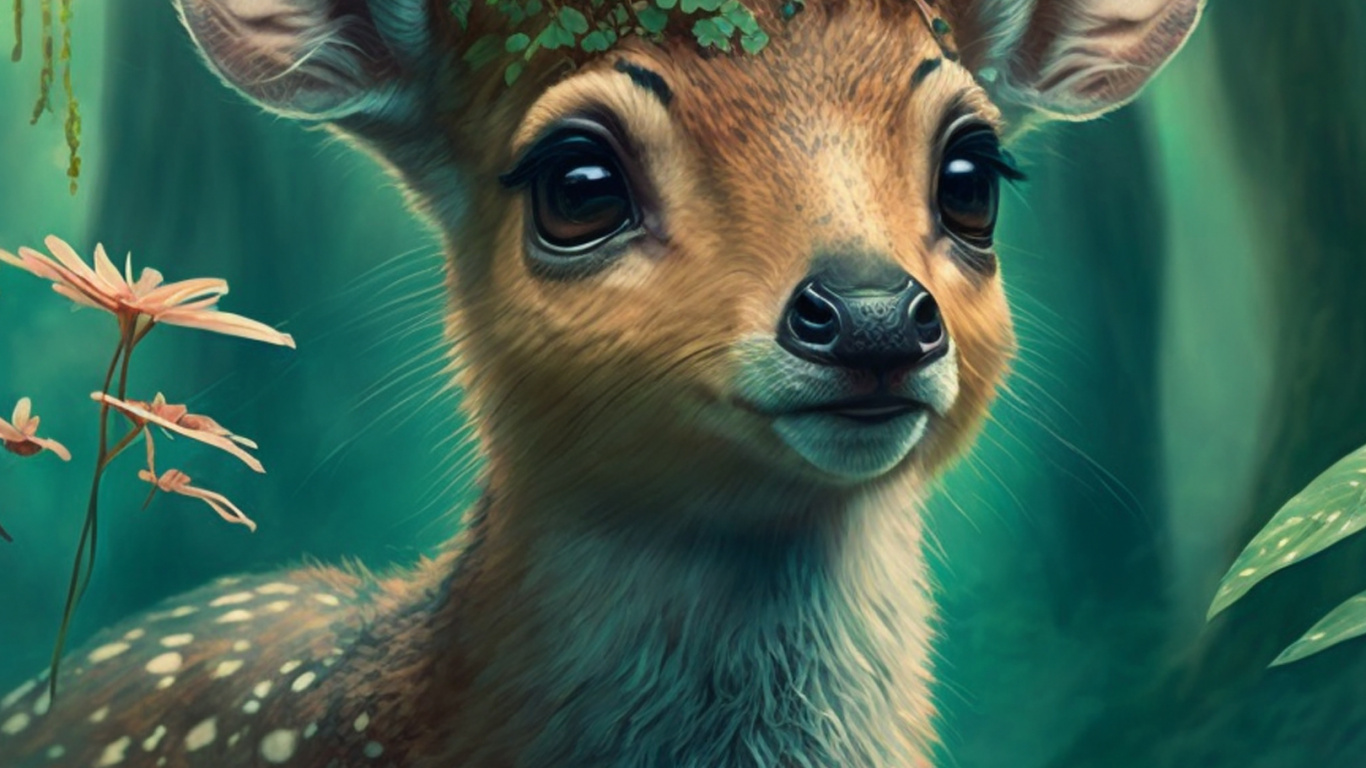 Обои лось, белохвостый олень, олень, визуальное искусство, природа в разрешении 1366x768