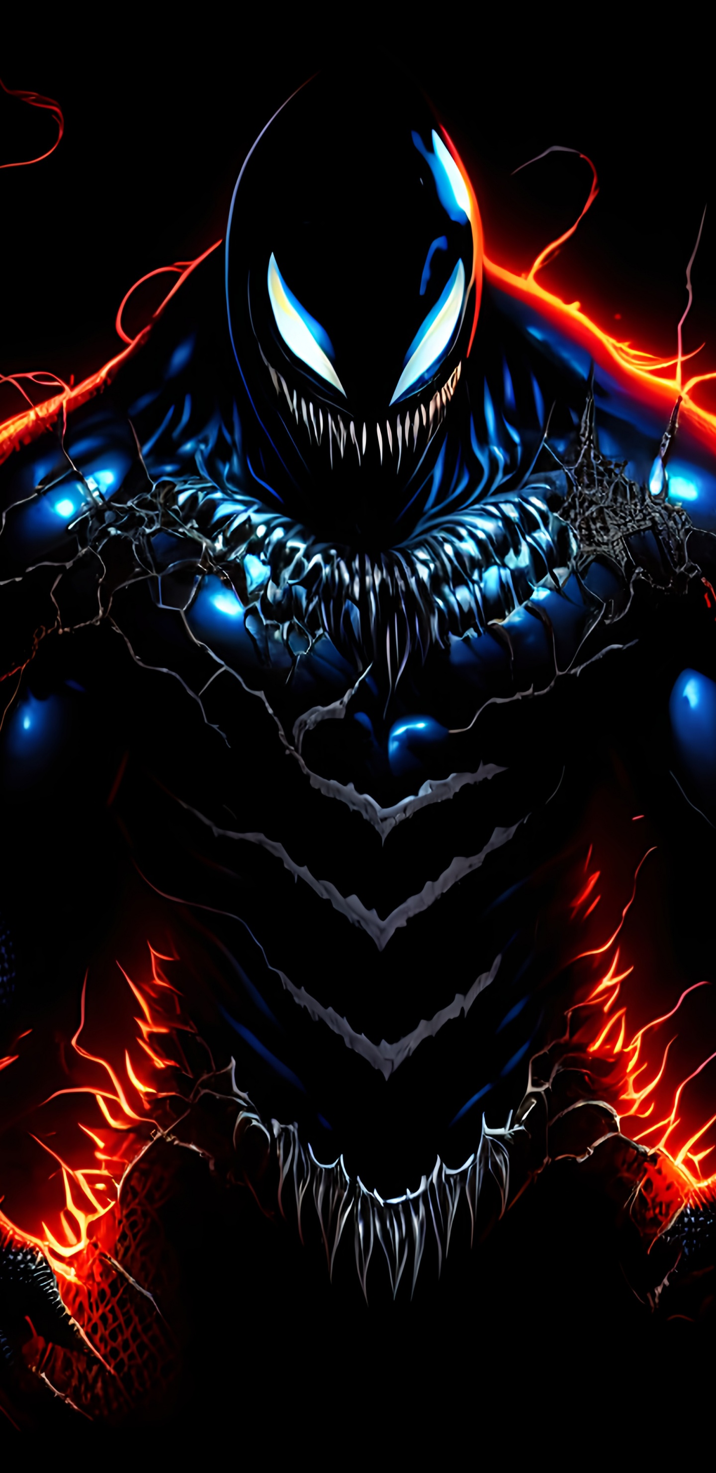 Обои мужчина, арт, графический дизайн, электрик, темнота в разрешении 1440x2960