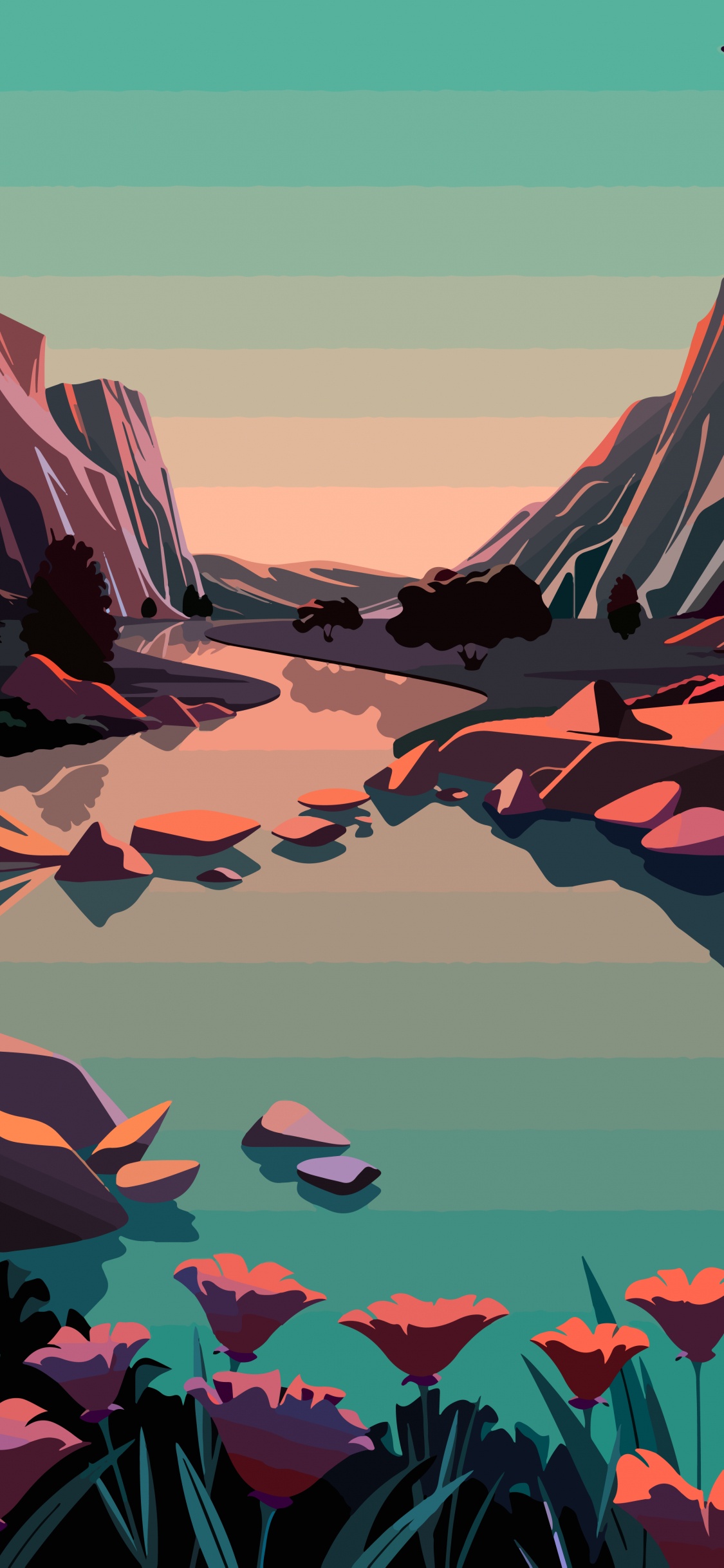 Обои ios, яблоко, iOS 14, арт, геология в разрешении 1125x2436