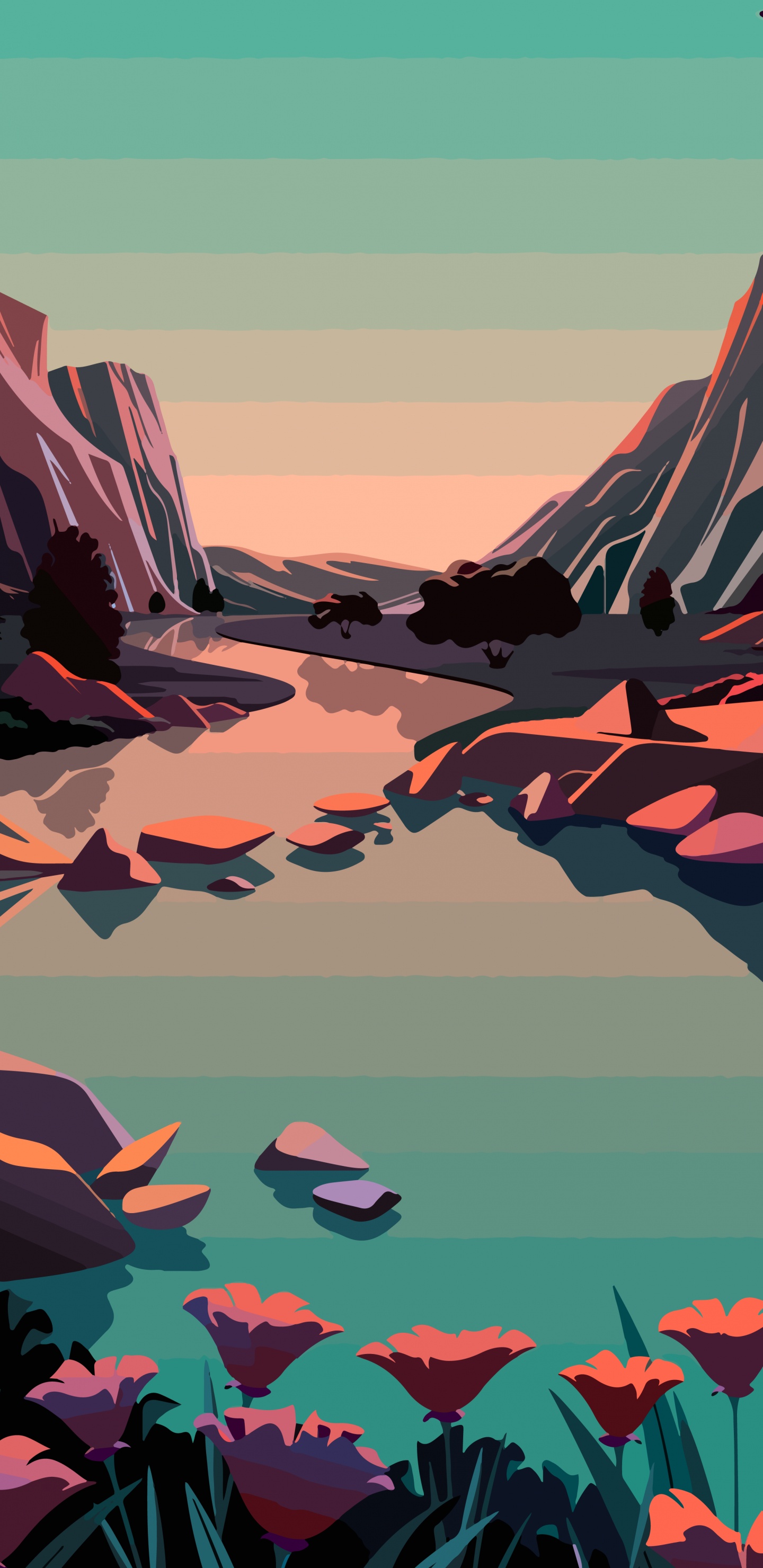 Обои ios, яблоко, iOS 14, арт, геология в разрешении 1440x2960