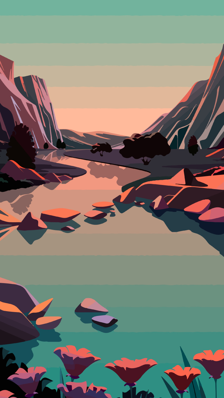 Обои ios, яблоко, iOS 14, арт, геология в разрешении 750x1334