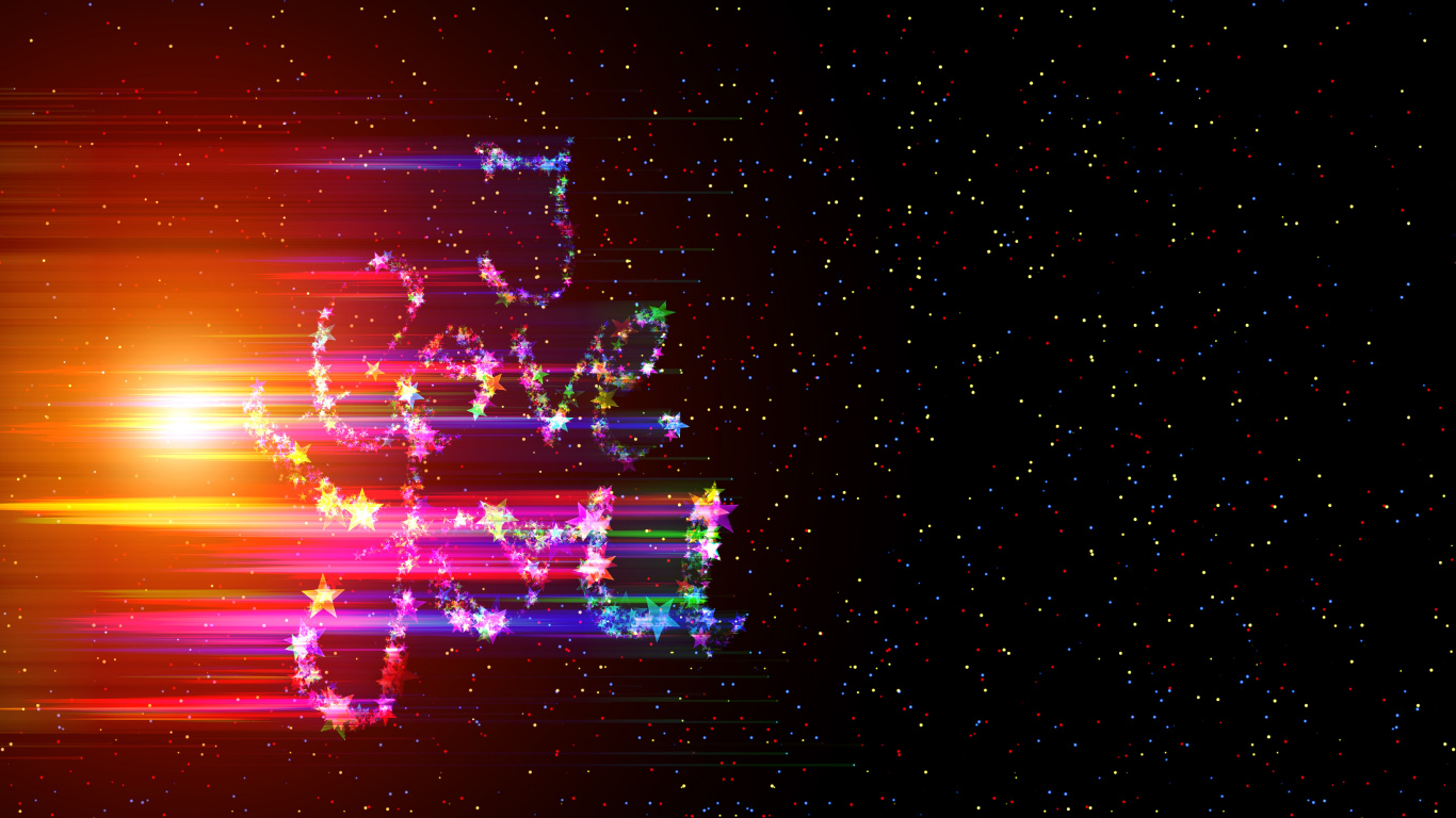 Обои свет, линия, ночь, космос, технологии в разрешении 1366x768