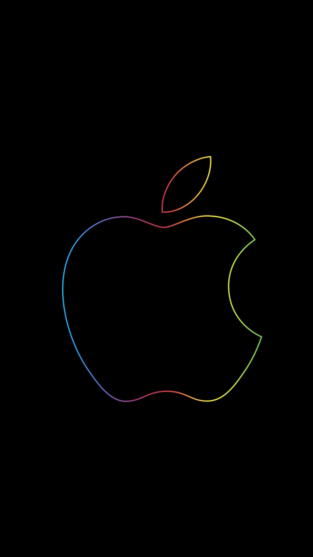 Обои apple, графика, черный, фрукты, растение в разрешении 1080x1920