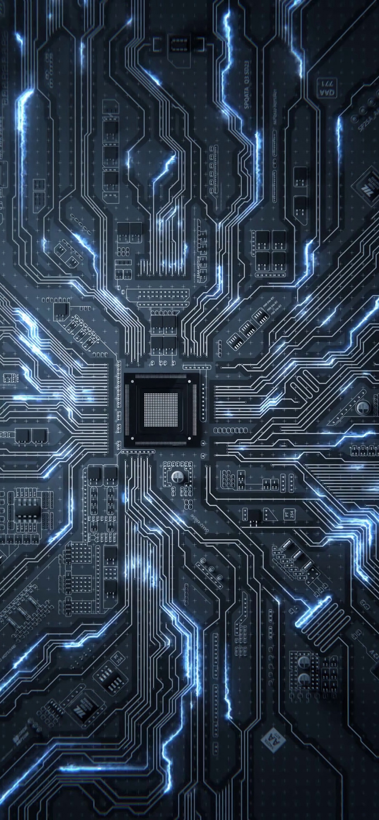 Обои интегральная схема, ЦПУ, микропроцессор, набор микросхем, электроника в разрешении 1242x2688