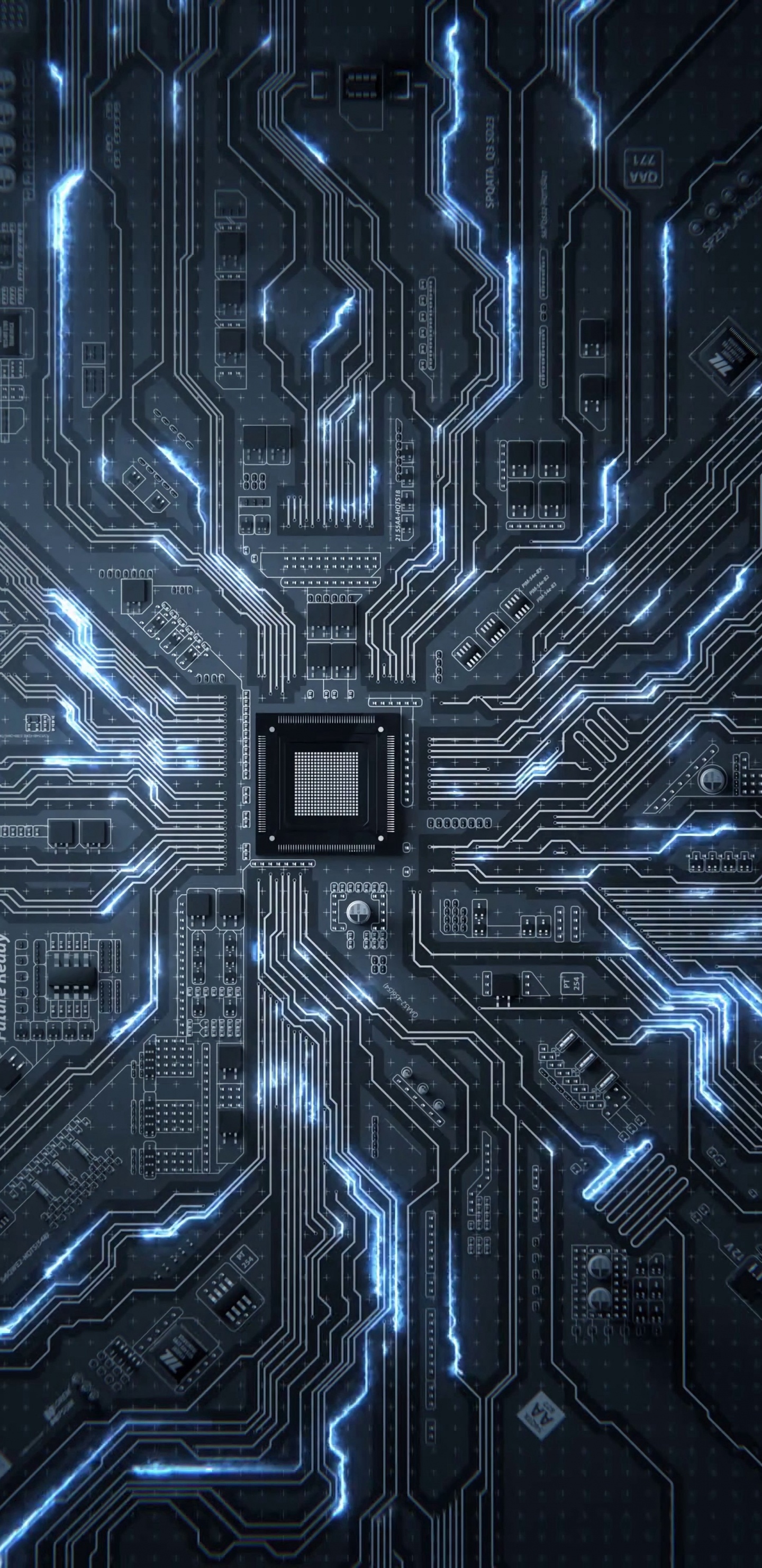 Обои интегральная схема, ЦПУ, микропроцессор, набор микросхем, электроника в разрешении 1440x2960