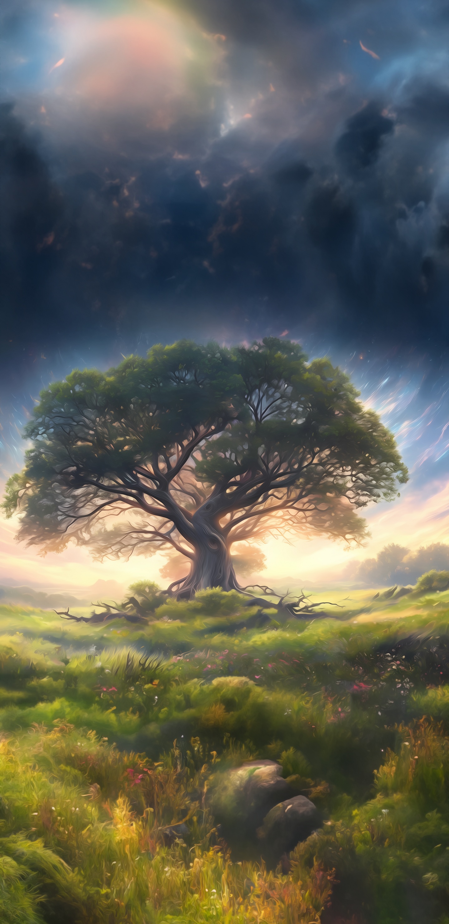 Обои земля, пейзажи гор, Создайте, облако, растение в разрешении 1440x2960