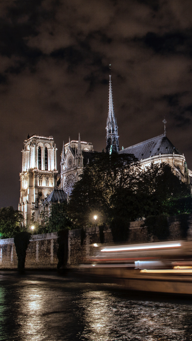 Обои архитектура, ночь, ориентир, свет, освещение в разрешении 750x1334