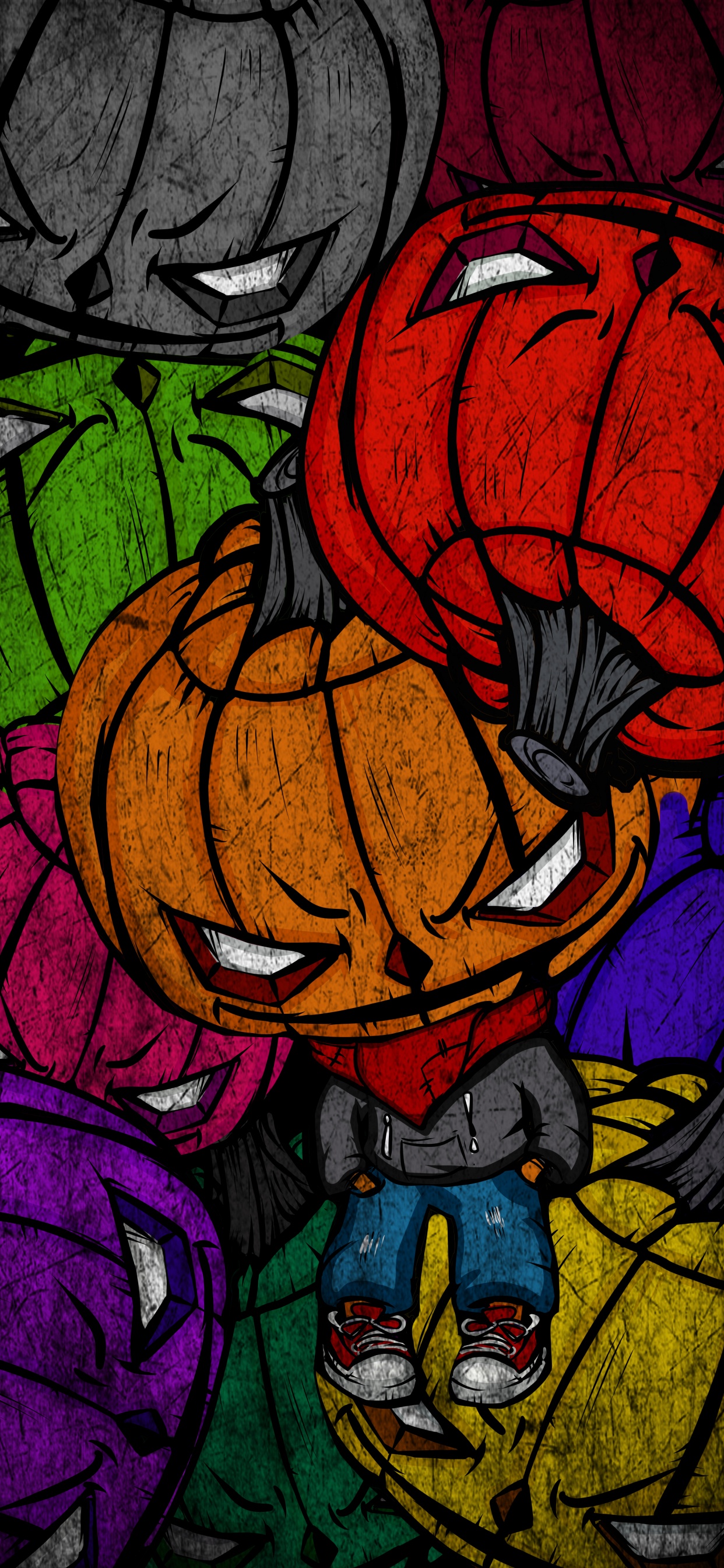 Обои арт, мультфильм, живопись, стекло, искусство в разрешении 1242x2688