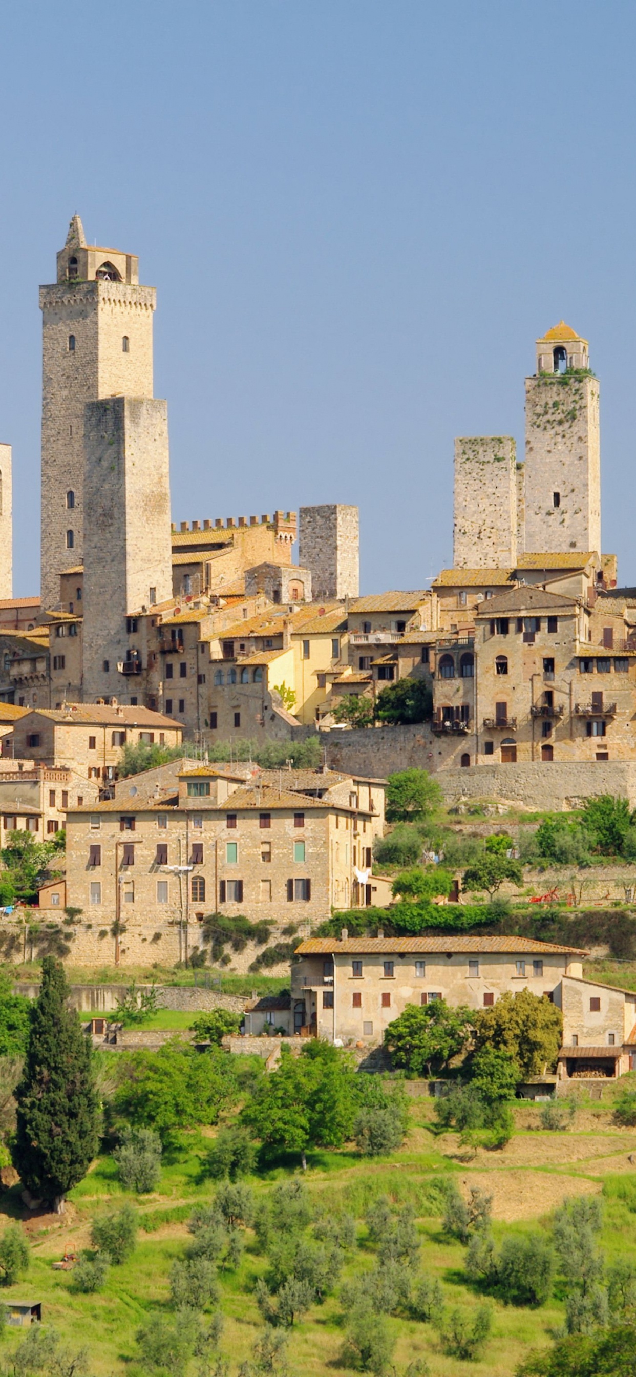 Обои Санджиминьяно, Сиена, Флоренция, Монтериджиони, город в разрешении 1242x2688