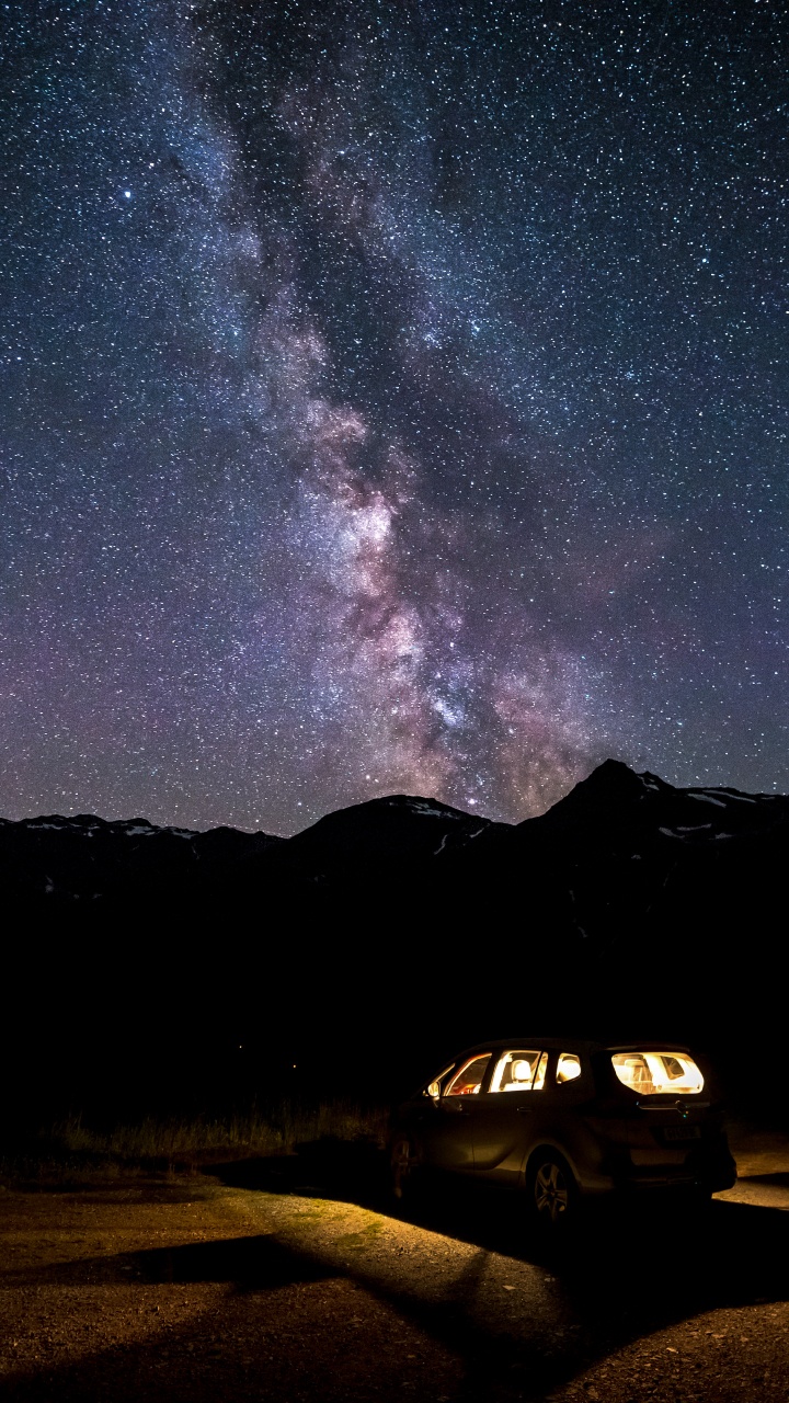 Обои Млечный Путь, звезда, природа, ночь, Галактика в разрешении 720x1280